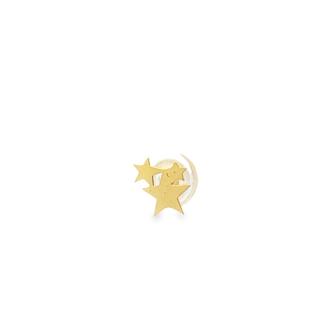 14K PIERCING CON TRES ESTRELLAS PEQUEA`A GOLD - C'SANTOS