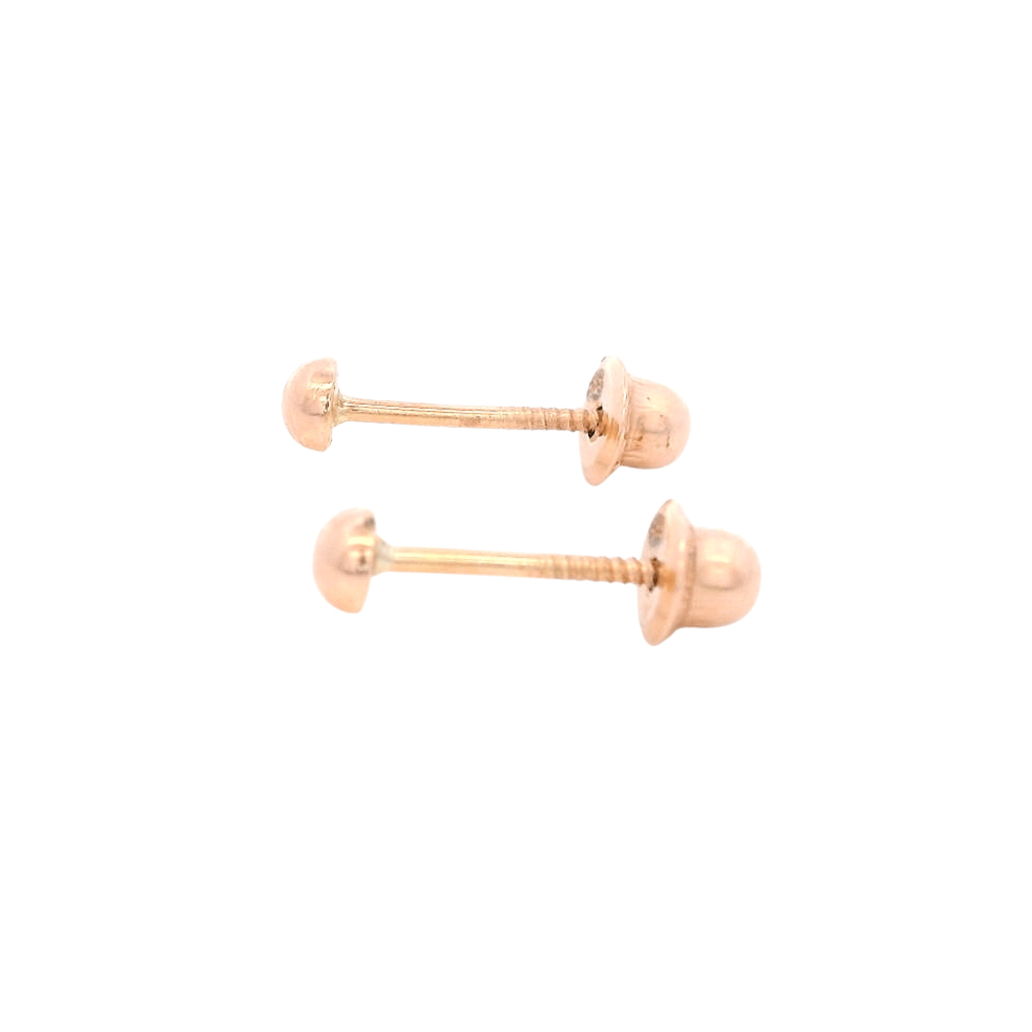 14KR DOME CIRCLE SMOOTH 3MM EARRINGS - C'SANTOS