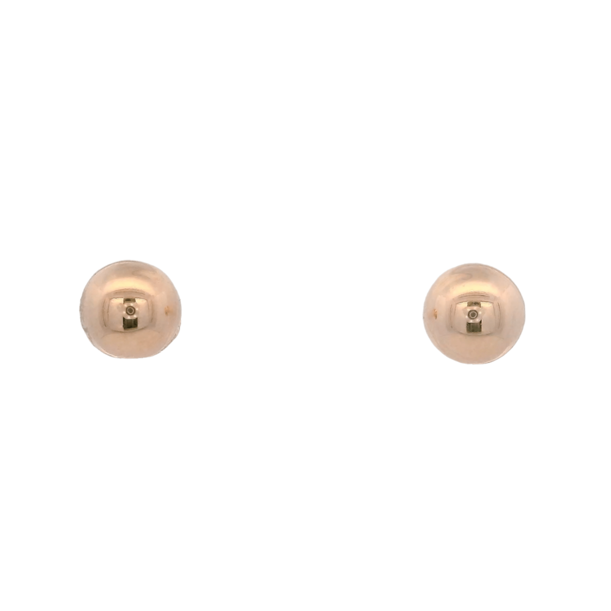14KR DOME CIRCLE SMOOTH 5MM EARRINGS - C'SANTOS