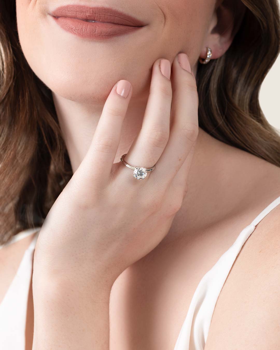 14KW MONTURA ANILLO COMPROMISO SOLITARIO - C'SANTOS