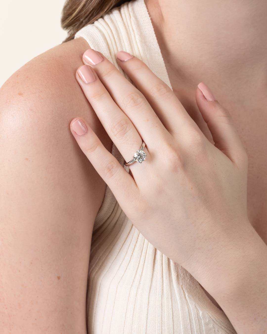 14KW MONTURA ANILLO COMPROMISO SOLITARIO D1.55 CT RD - C'SANTOS