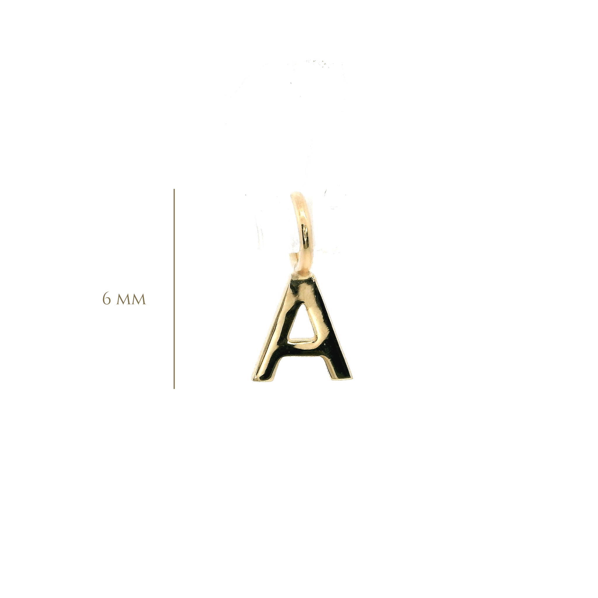 14KY 6MM LETTER A PENDANT - C'SANTOS