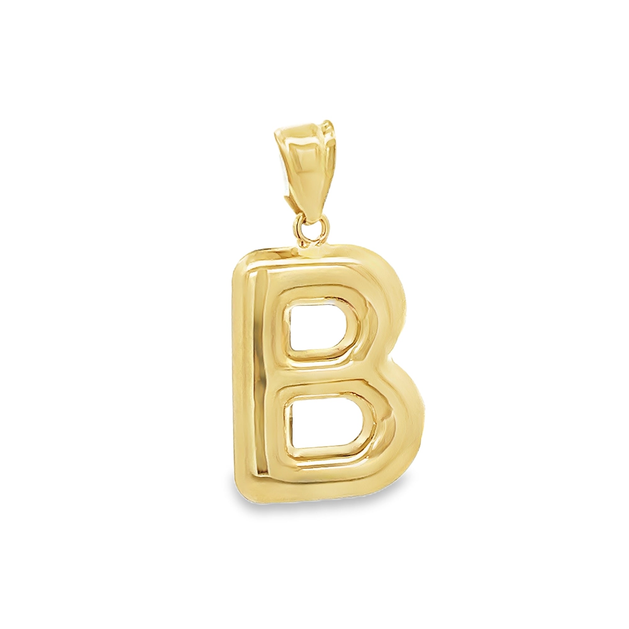 14KY B HOLLOW PUFF INITIALS CHARM - C'SANTOS