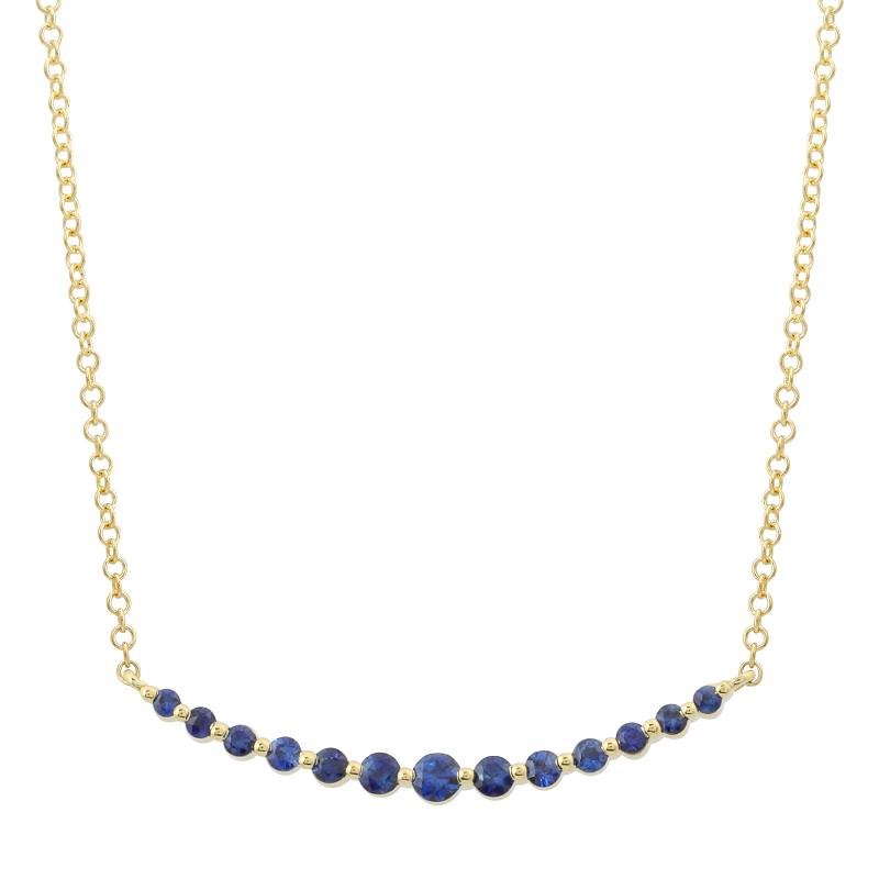 14KY BAR CURV NECKLACE BS0.29CT - C'SANTOS