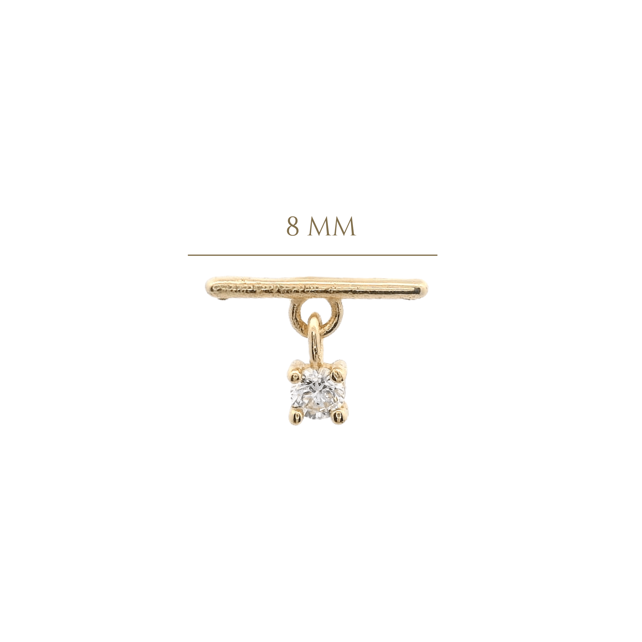 14KY BAR WITH PENDANT PIERCING - C'SANTOS