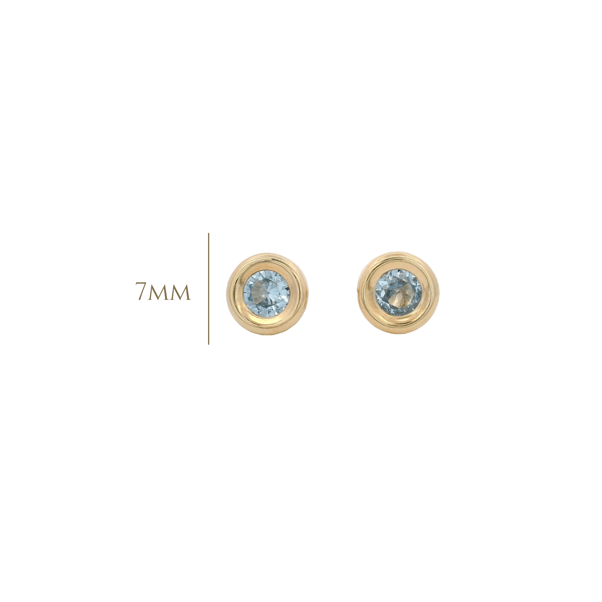 14KY BEZEL DICIEMBRE CZ TURQUESA EARRINGS - C'SANTOS