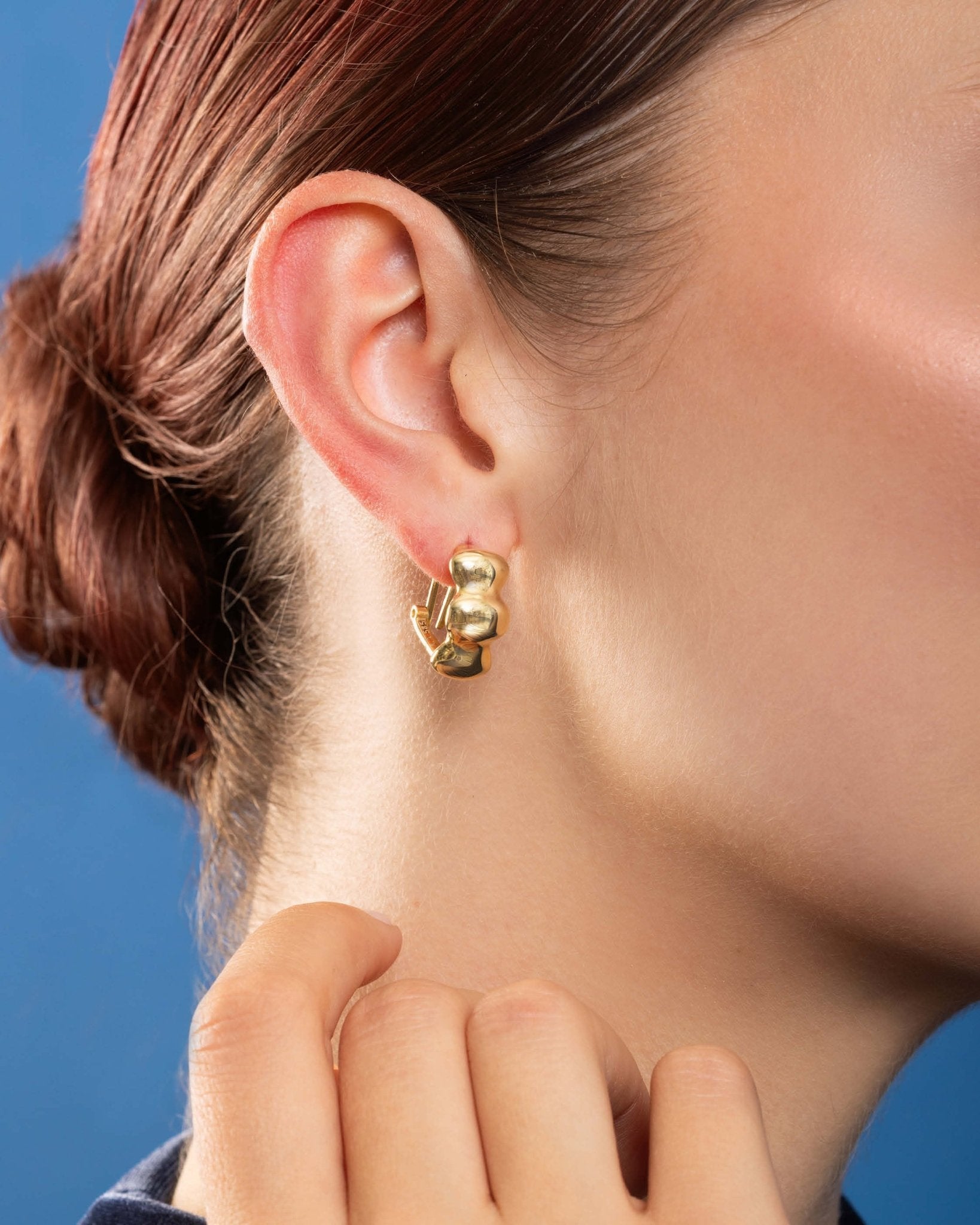 14KY CHUNKY IRREGULAR HOOPS EARRINGS - C'SANTOS