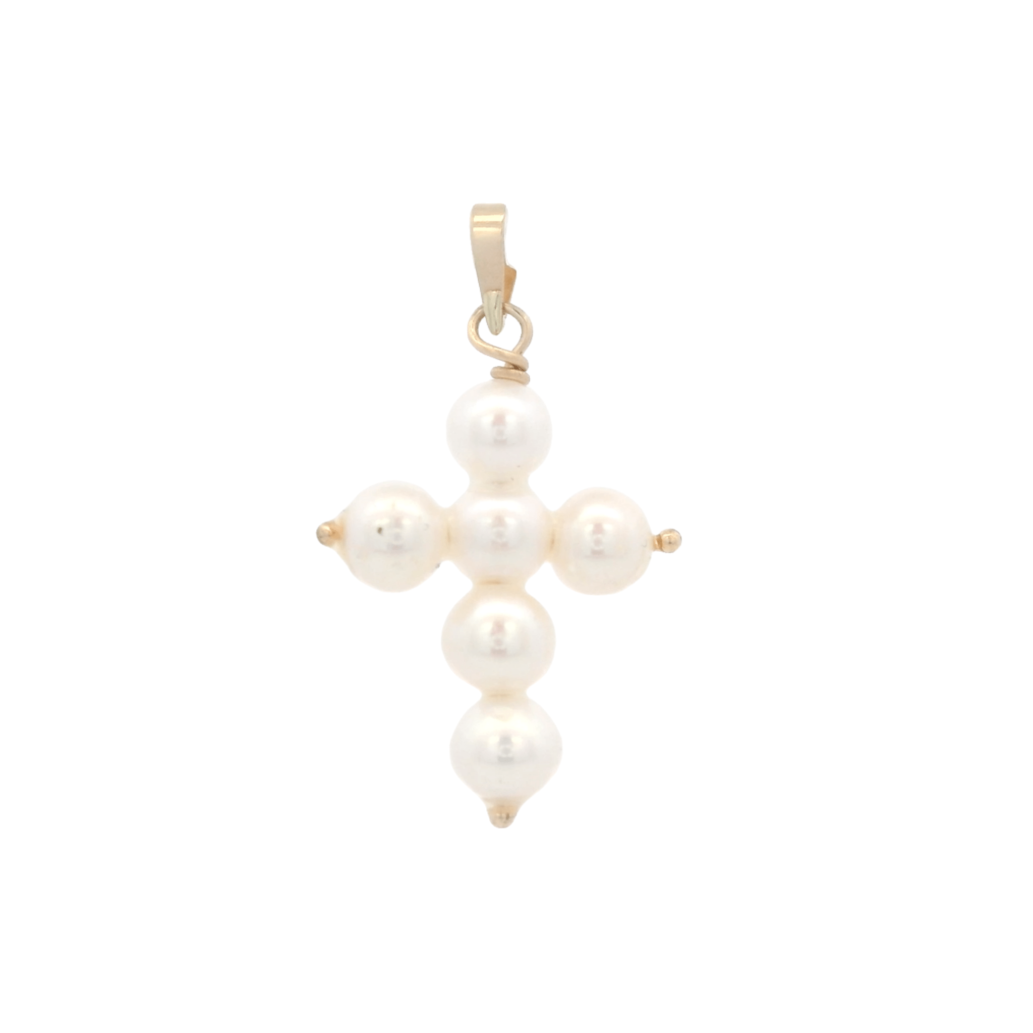 14KY CROSS OF PEARL 15X22MM PENDANT - C'SANTOS