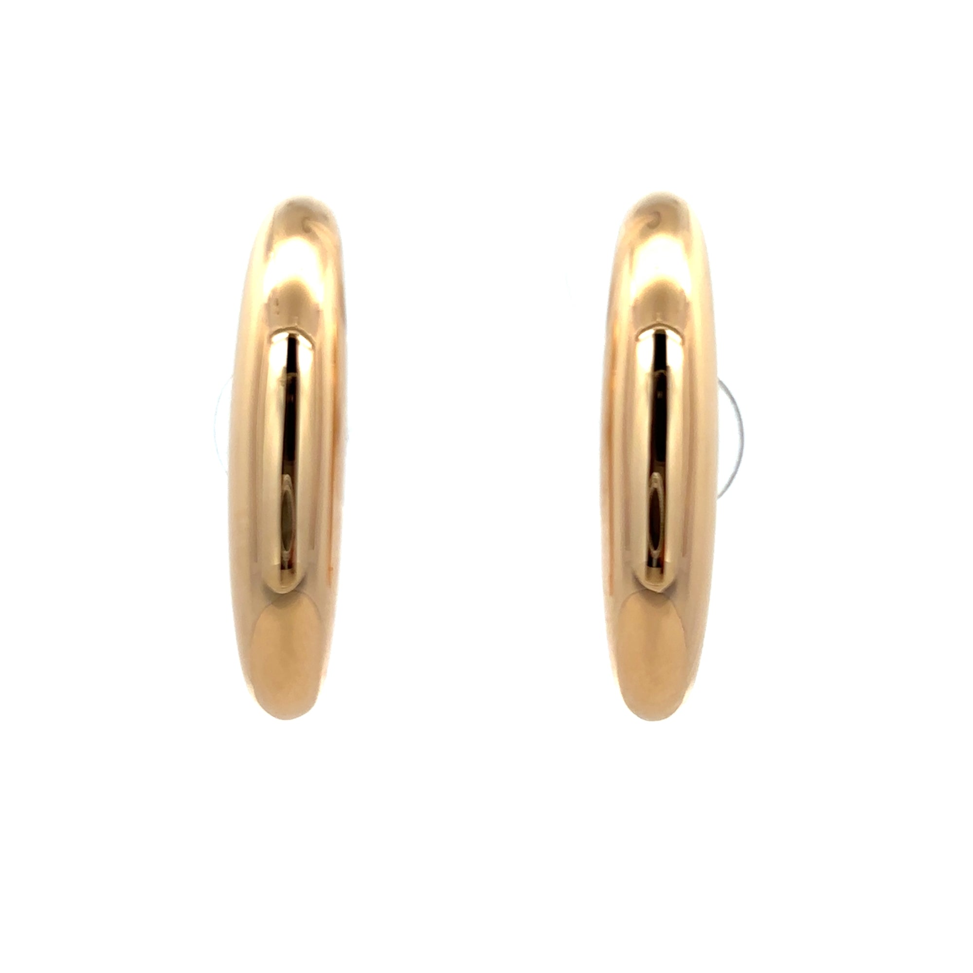 14KY DOME BAR 25MM EARRINGS - C'SANTOS