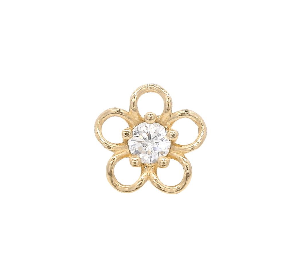 14KY FLOWER PETALS DOWNWARDS PIERCING - C'SANTOS