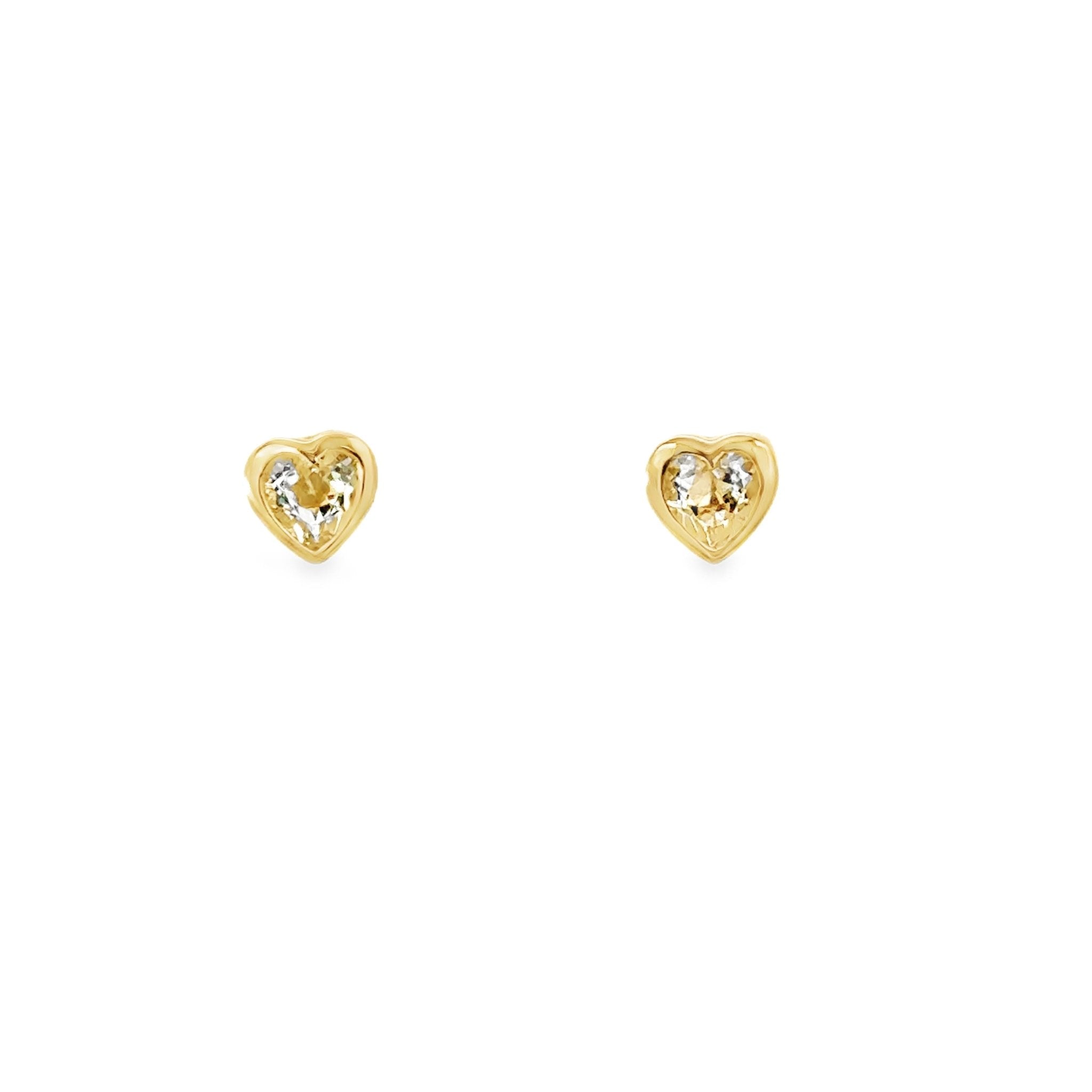 14KY HEART BEZEL EARRINGS TPZ0.60CT - C'SANTOS