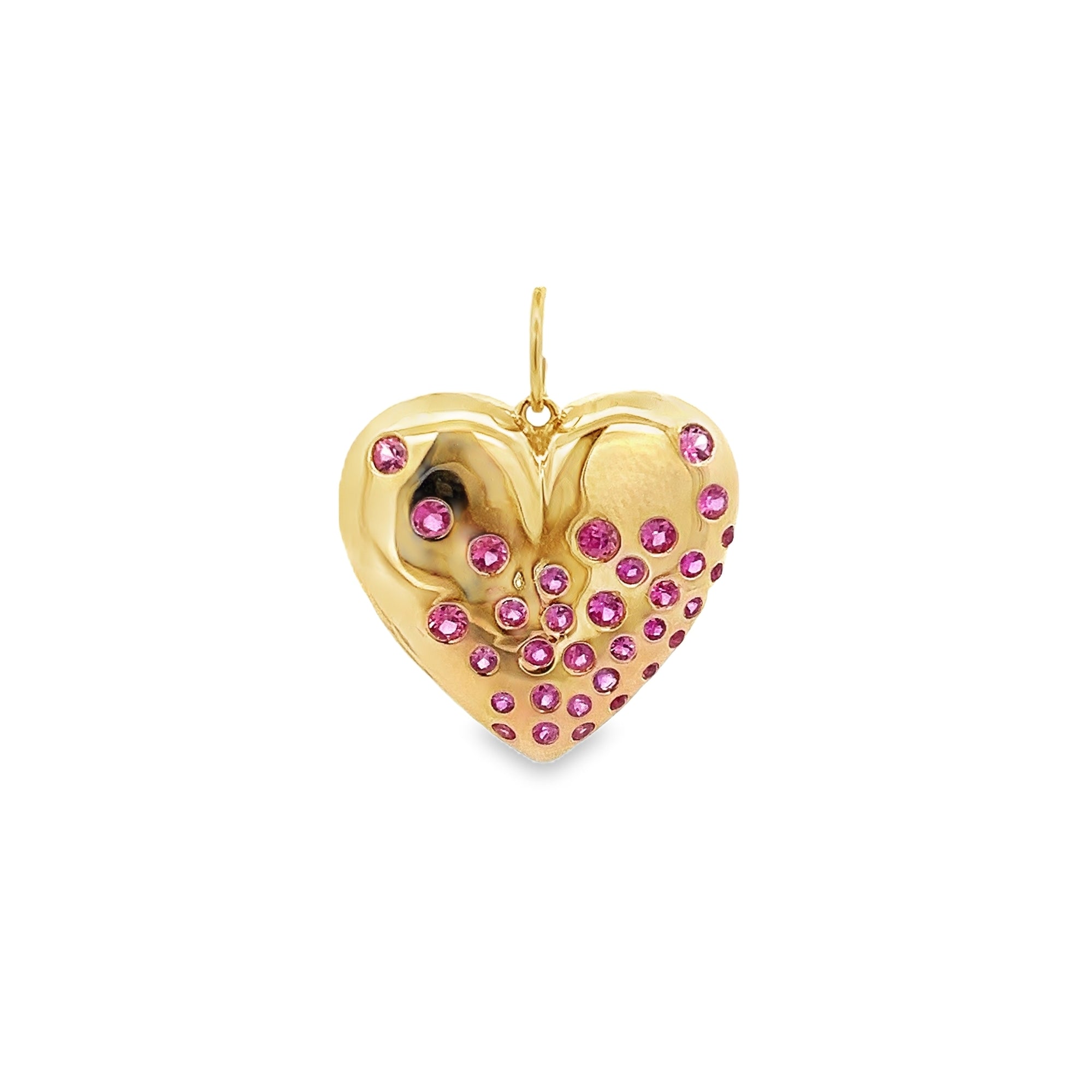 14KY HEART DOMO AND SAPPHIRE CHARM PS0.75CT - C'SANTOS