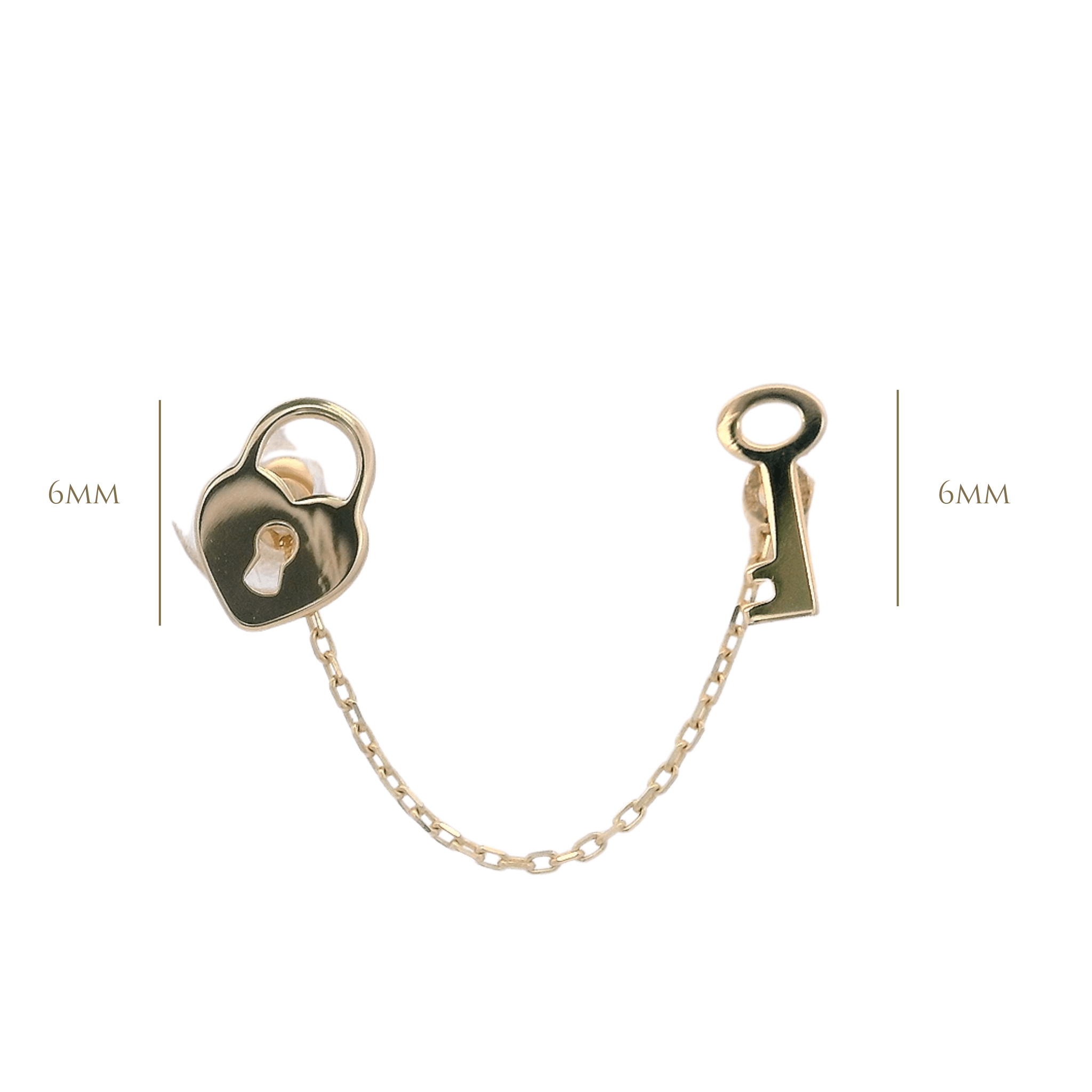 14KY HEART LOCK AND KEY PIERCING - C'SANTOS