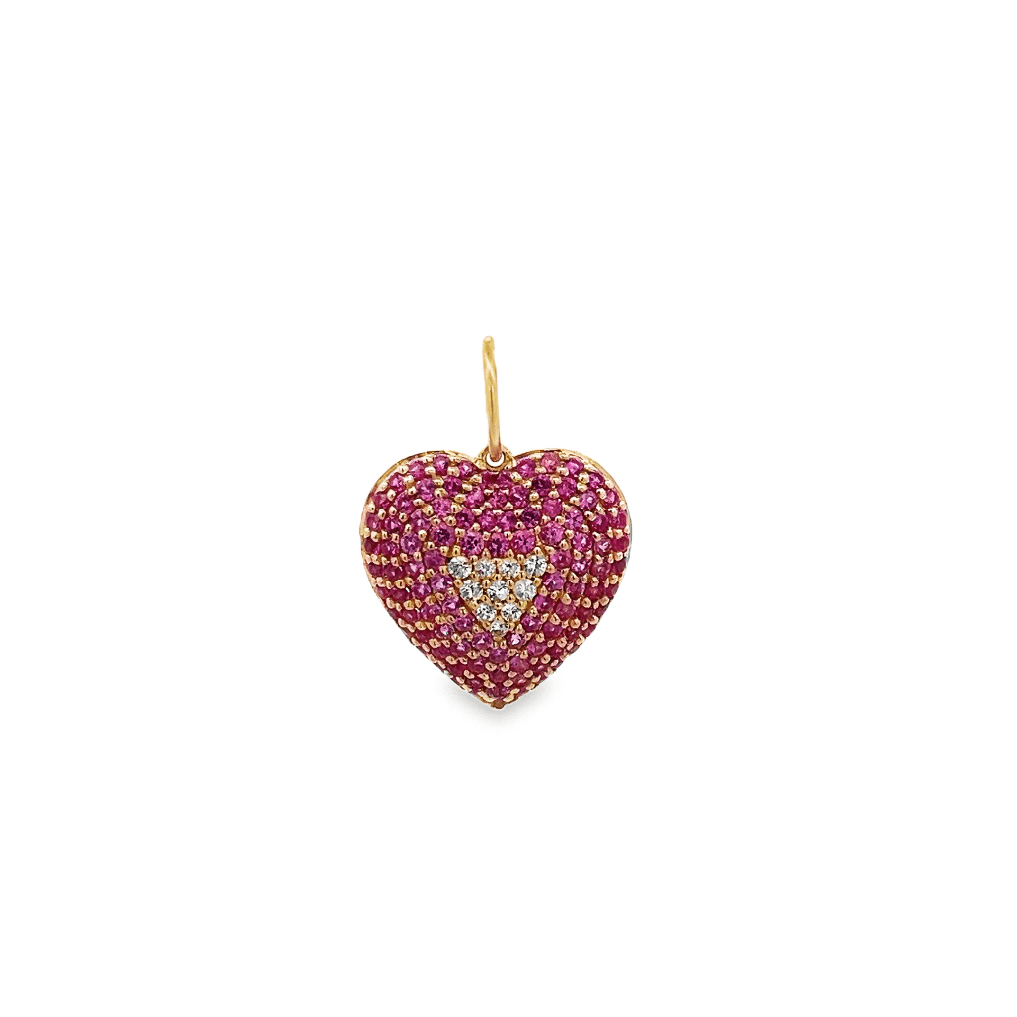 14KY MEDIUM HEART PAVE DOMO CHARM PS1.40CT - C'SANTOS