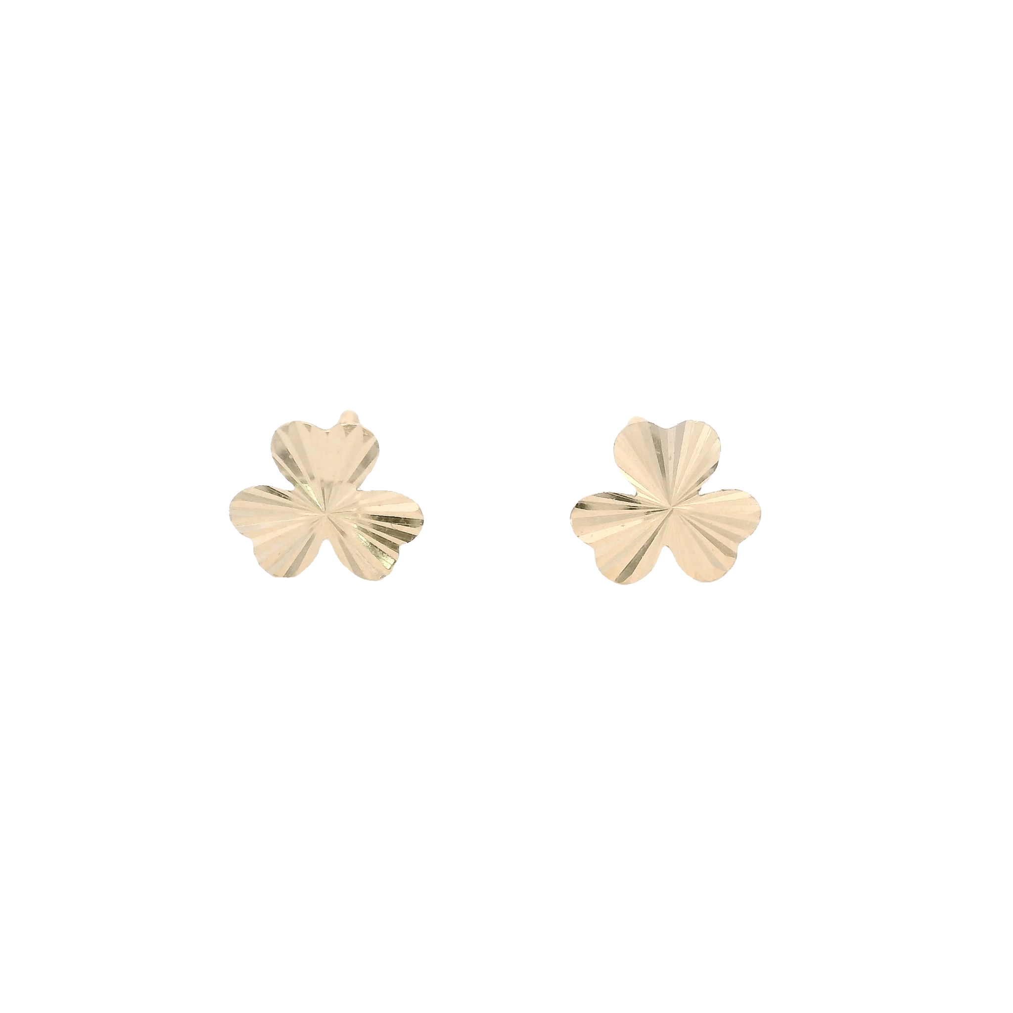 14KY MINI CLOVER TEXTURE 6MM EARRINGS - C'SANTOS