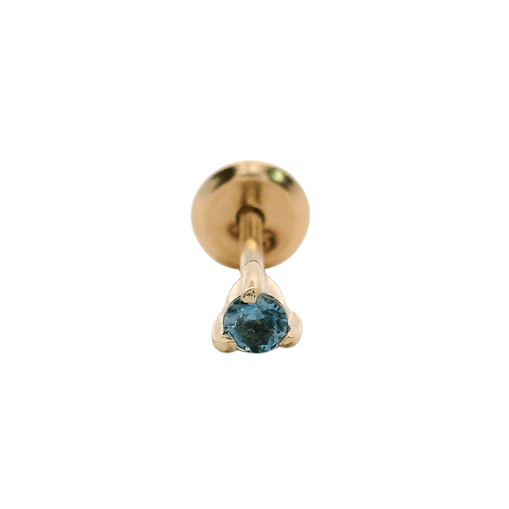 14KY PIERCING ZAFIRO 2 MM SOLITARIO - C'SANTOS