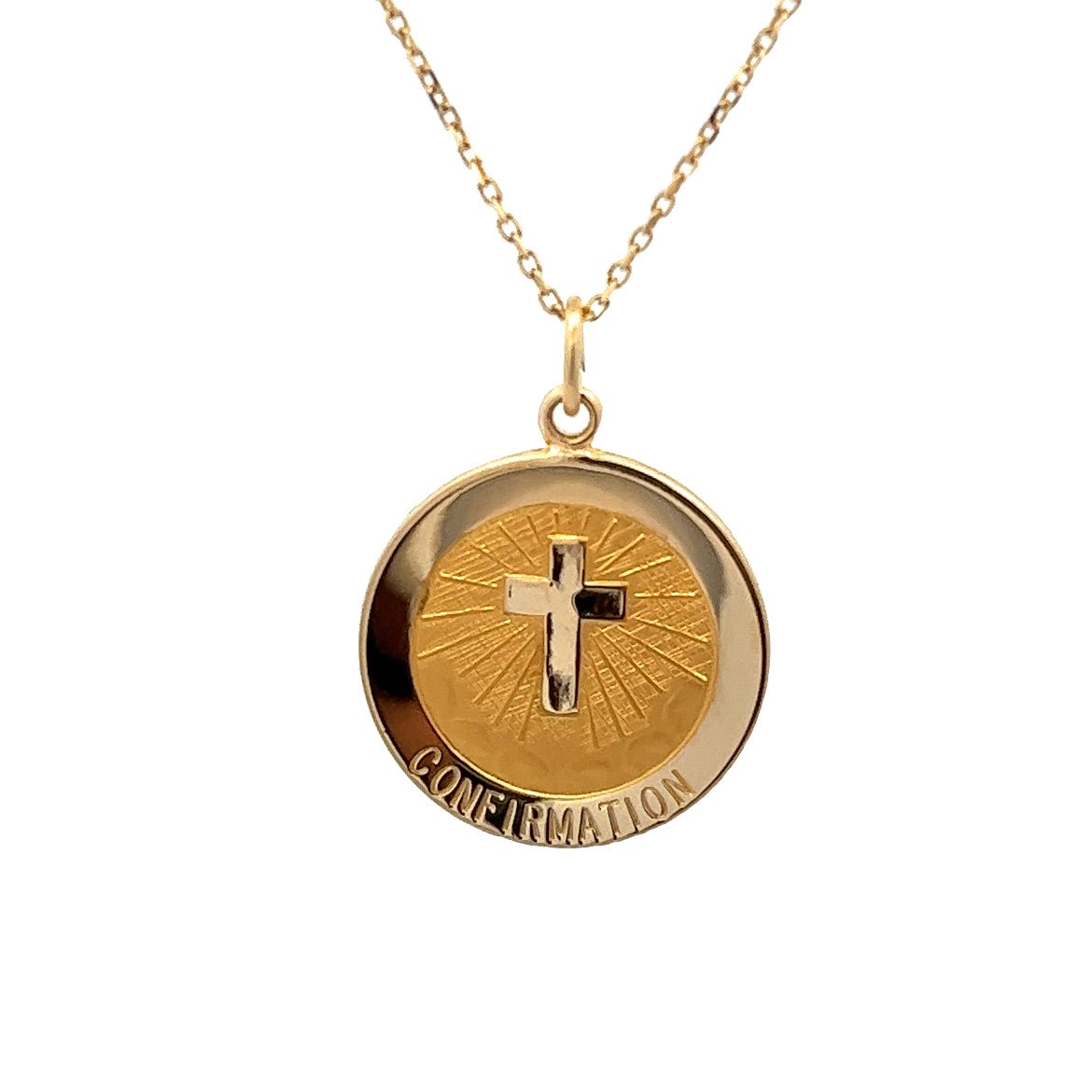 14KY ROUND CONFIRMATION CROSS MEDAL - C'SANTOS