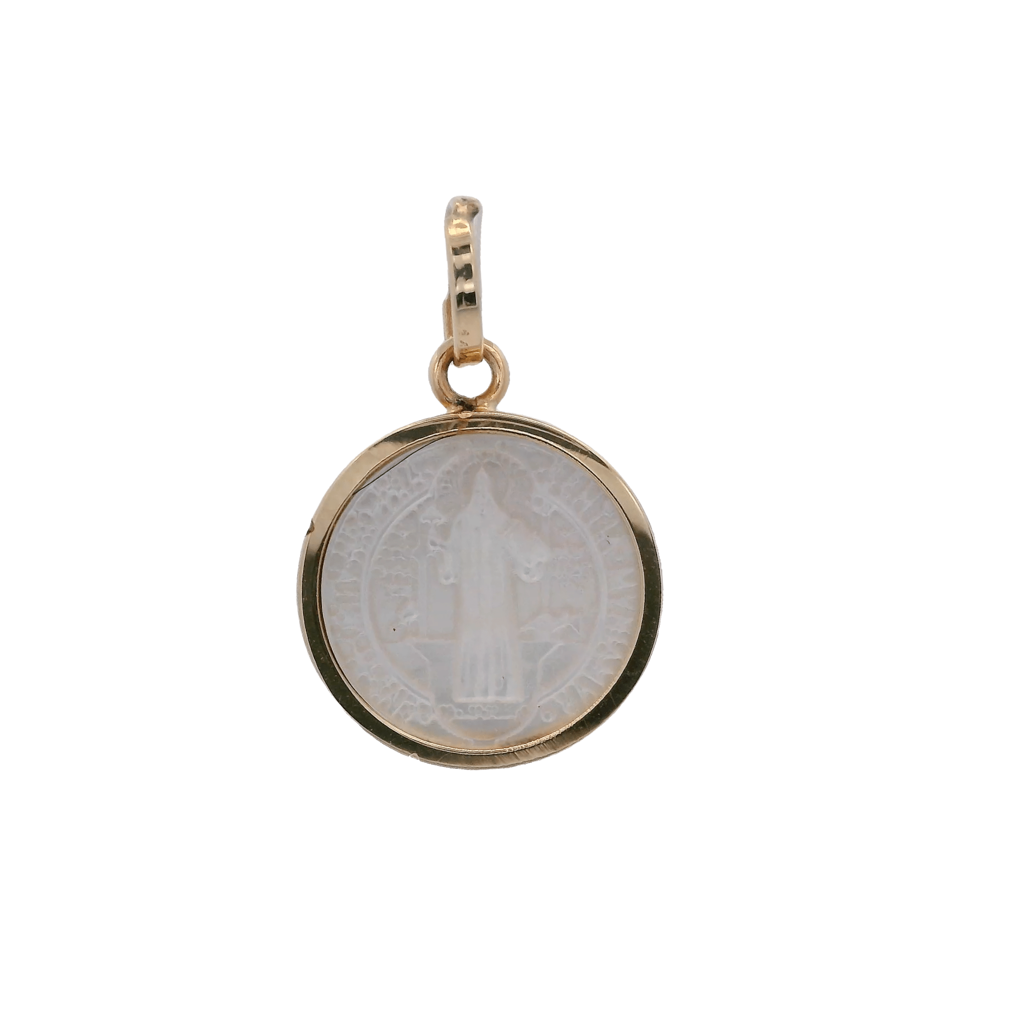 14KY SAN BENEDICT SHELL NACAR MEDAL - C'SANTOS