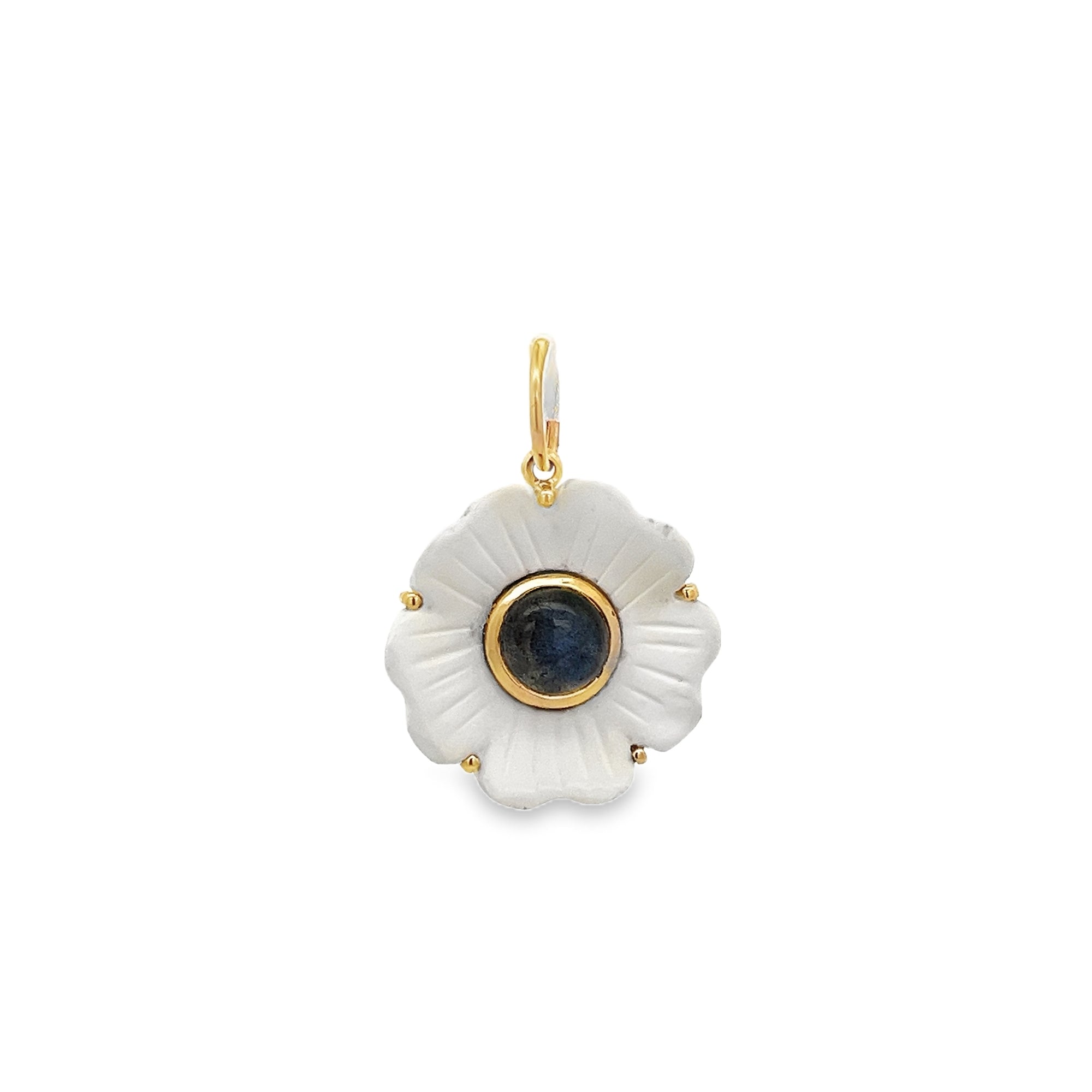 14KY SMALL FLOWER CHARM LAB0.91CT - C'SANTOS