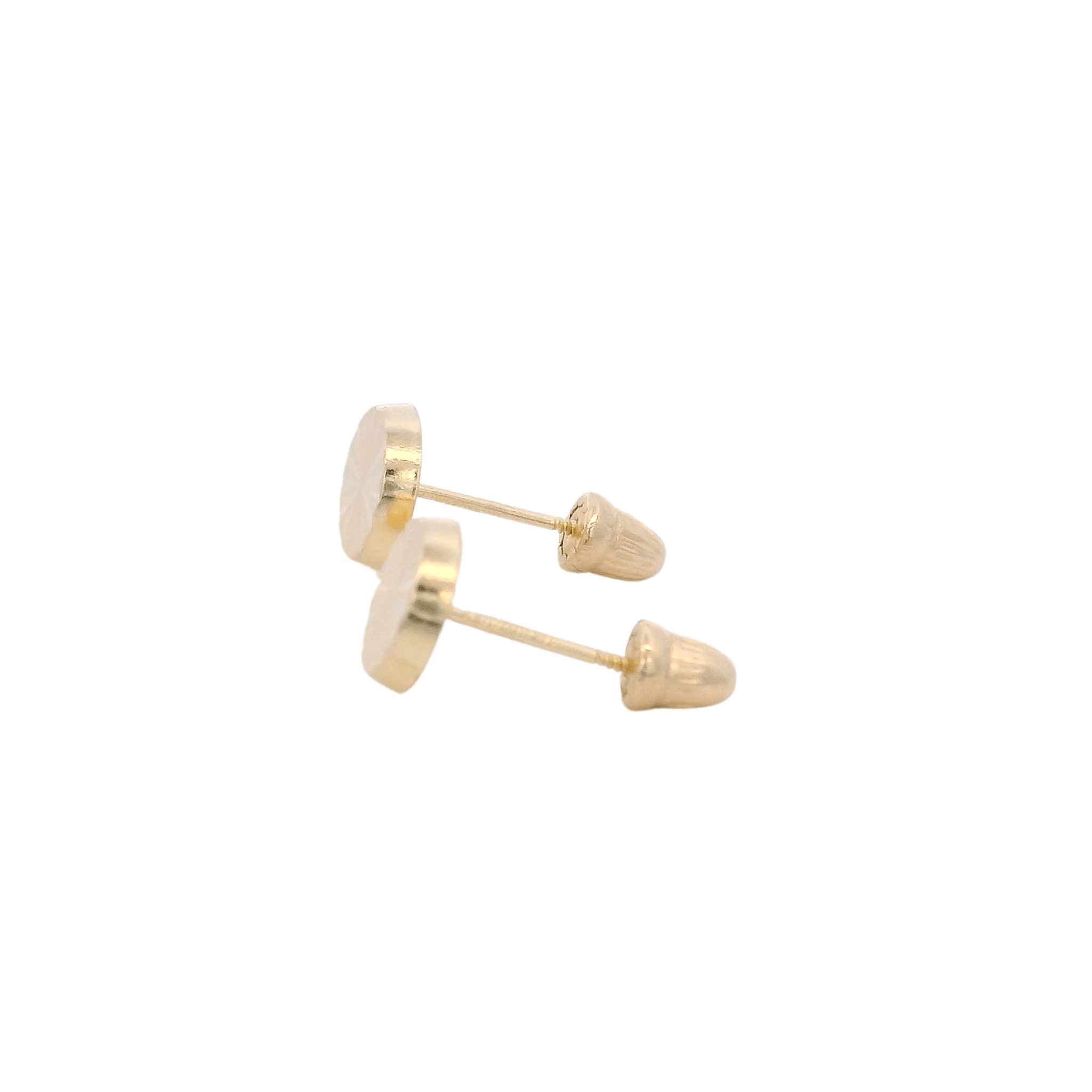14KY TEXTURE BASIC CIRCLE EARRINGS - C'SANTOS