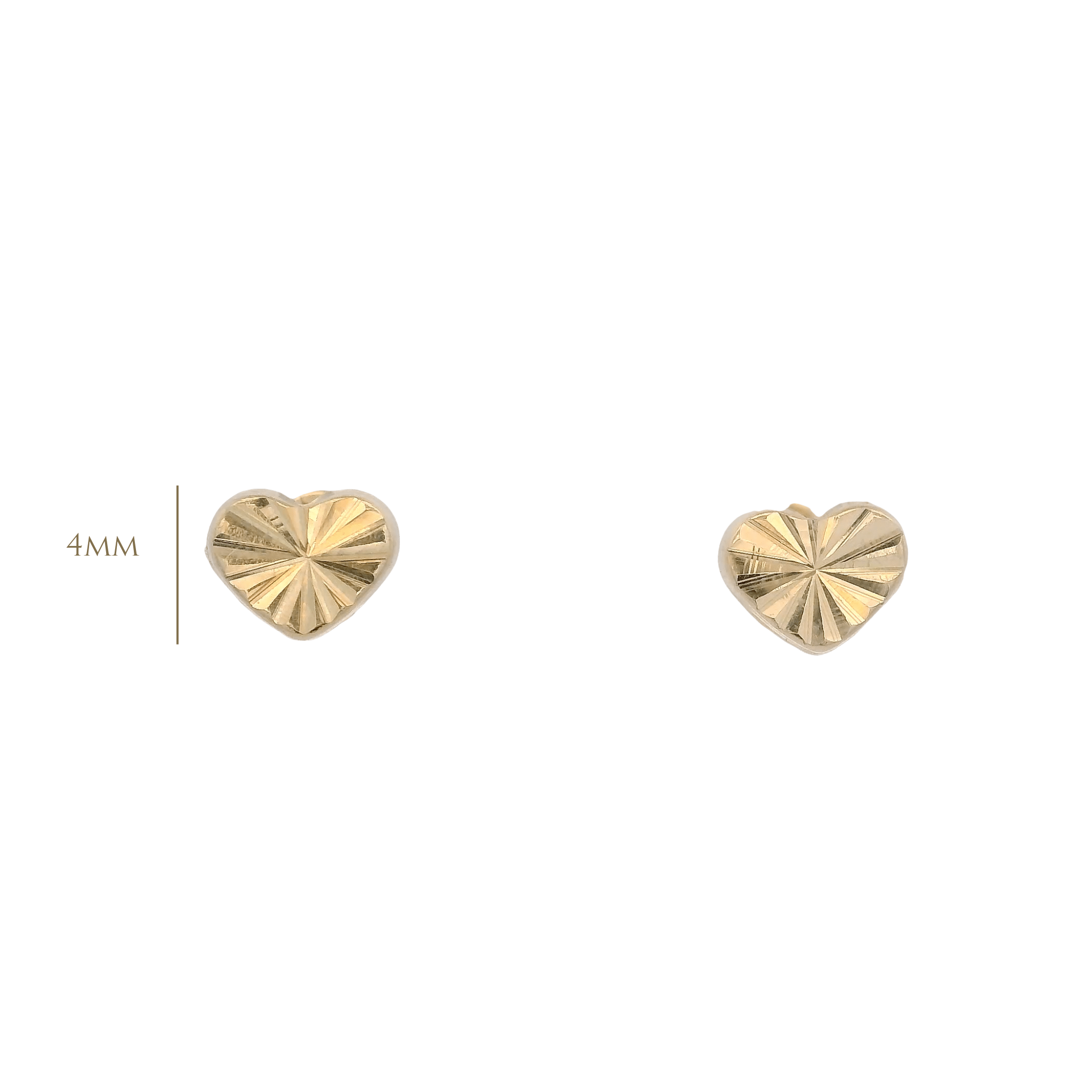 14KY TEXTURE BASIC HEART EARRINGS - C'SANTOS