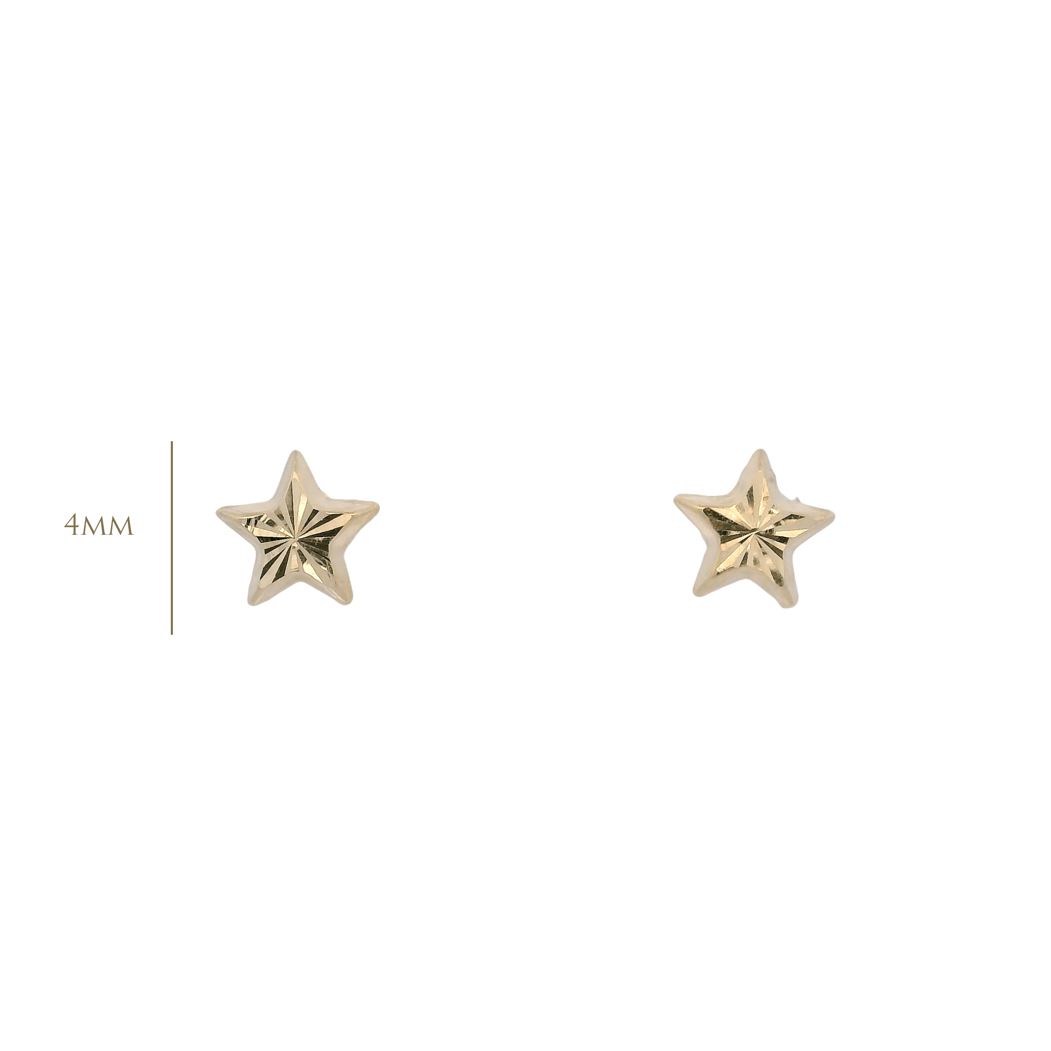 14KY TEXTURE BASIC STAR EARRINGS - C'SANTOS