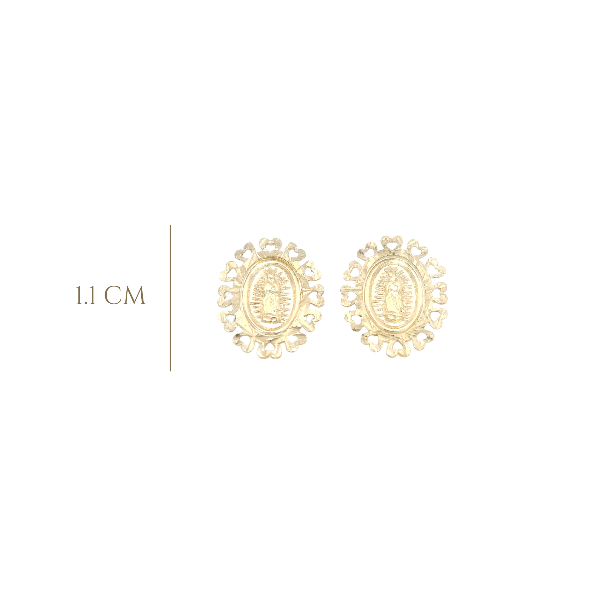 14KY VIRGIN DIAMOND HEARTS BEZEL EARRINGS - C'SANTOS