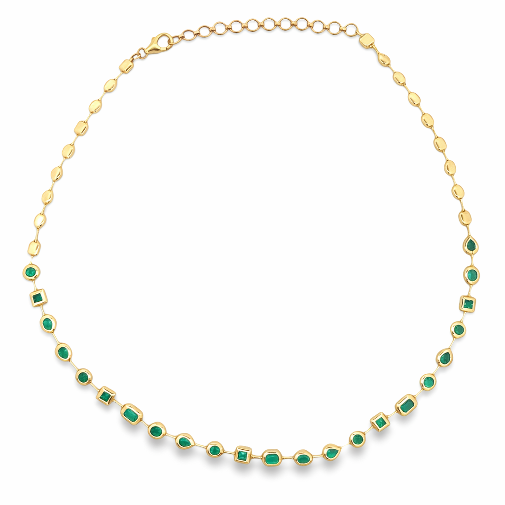 14KY TENNIS MULTI CUTTING WAYS BEZEL NECKLACE EM4.33CT