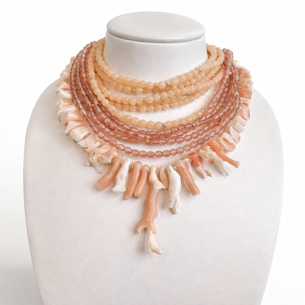 925YG CALLO ROSA GIADA NECKLACE