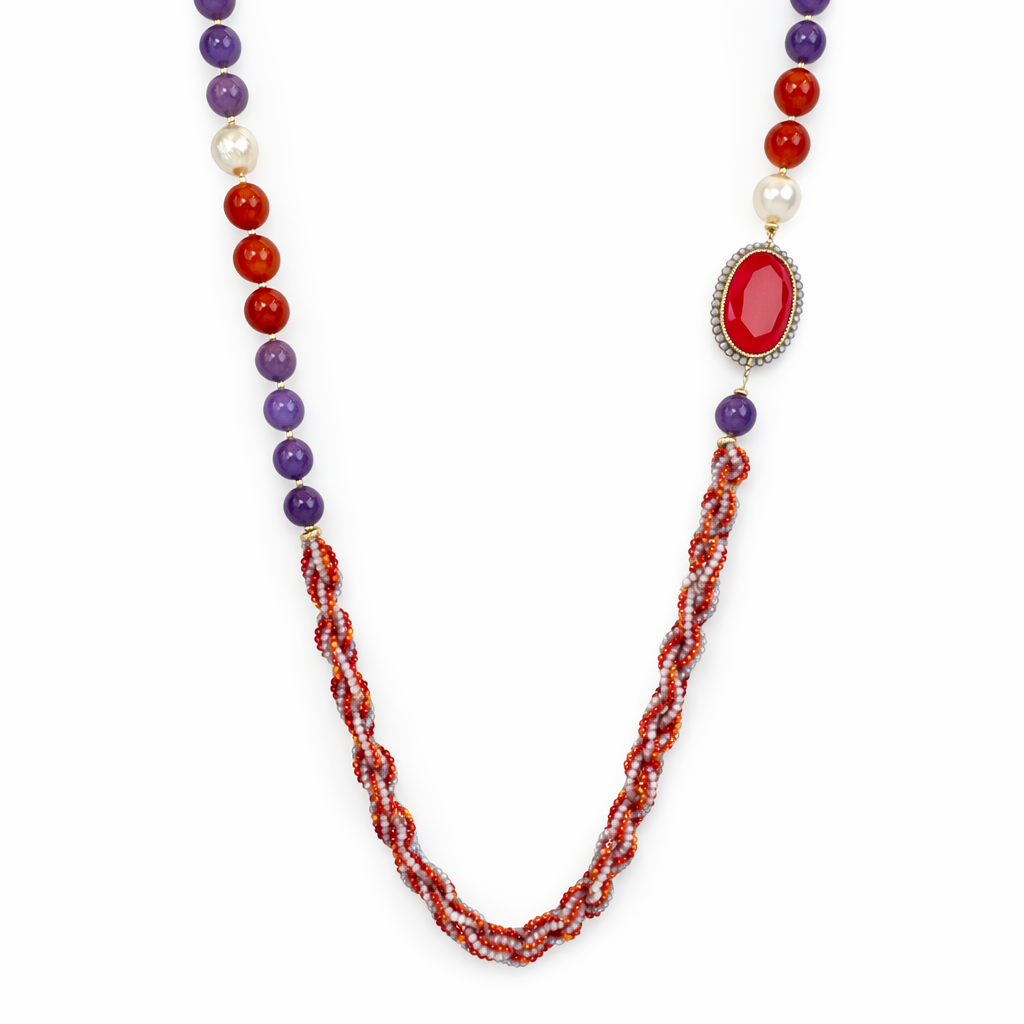 925YG FLAT ZIRNI GIADA PERLE NECKLACE