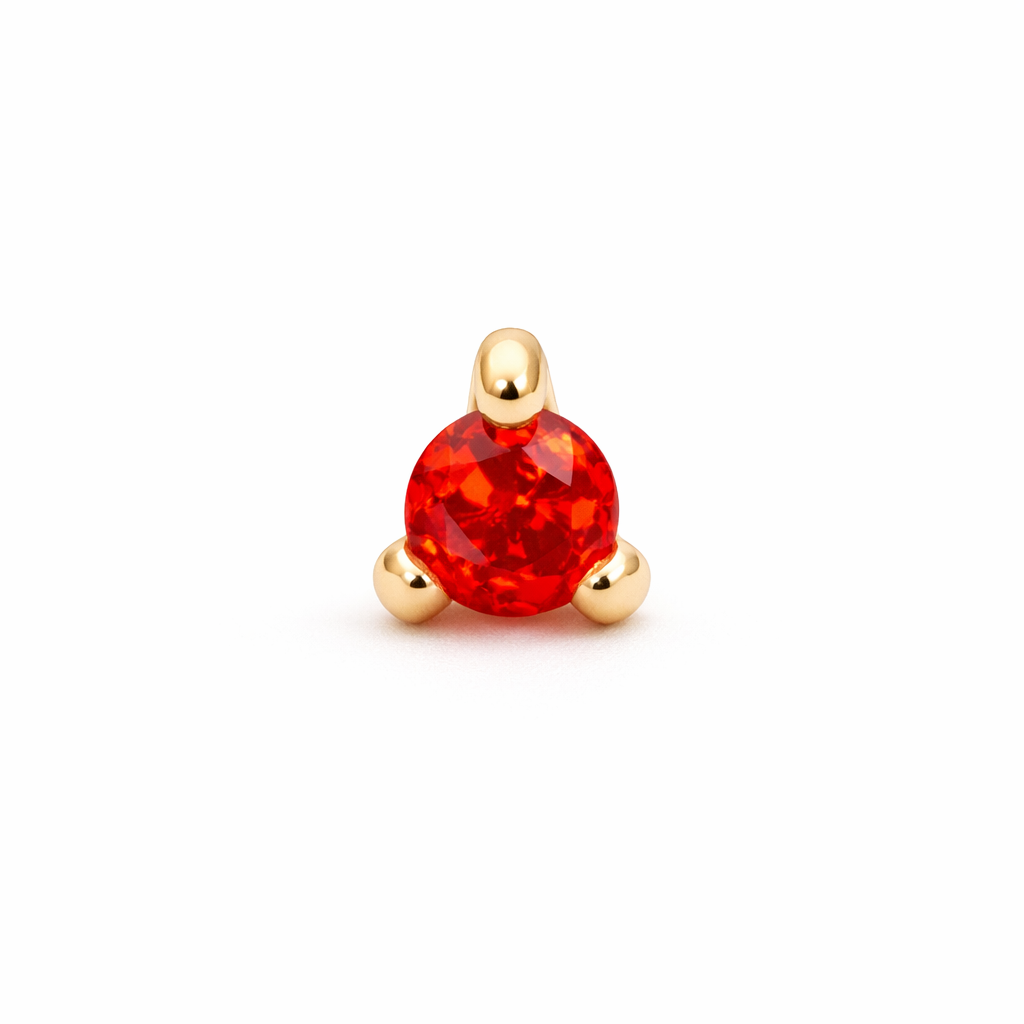 14KY PIERCING OPALO FUEGO 2 MM SOLITARIO