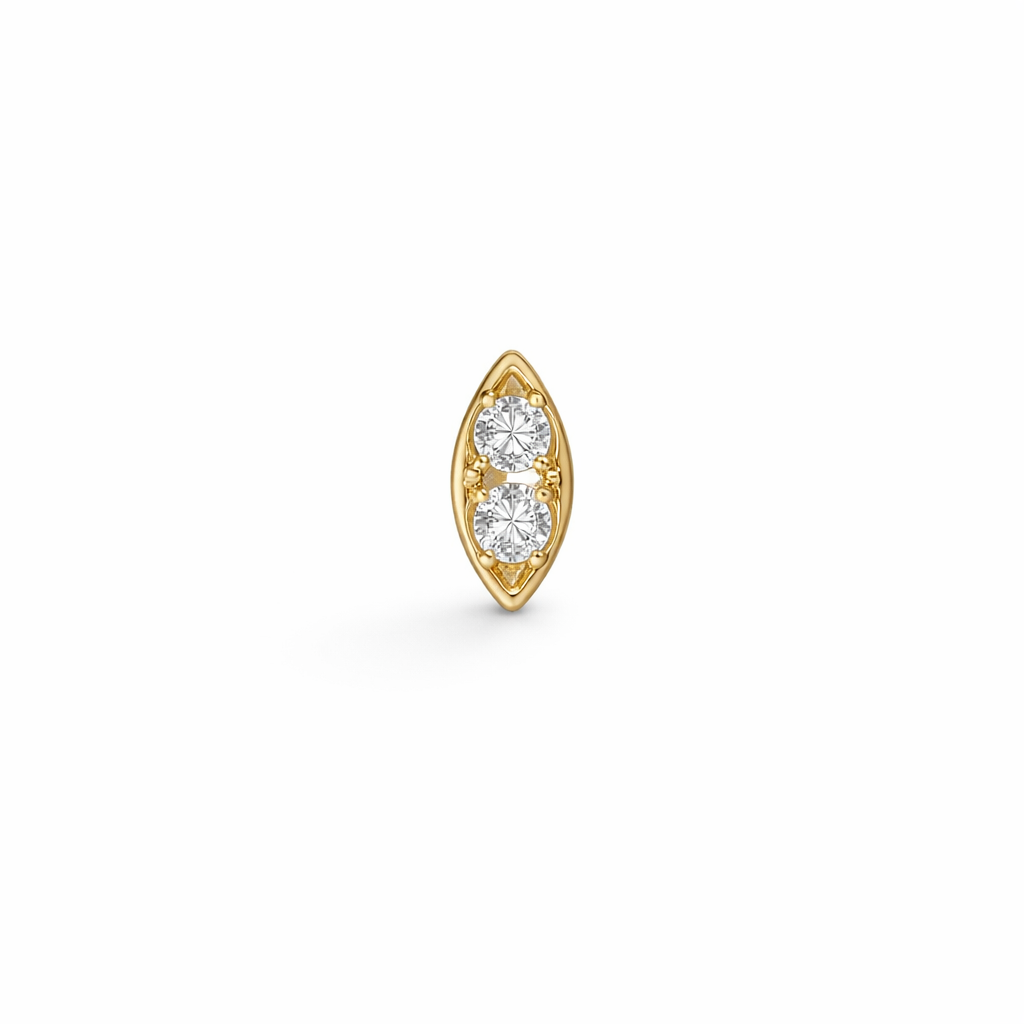Piercing Marquesita en Oro 14K con Circonia