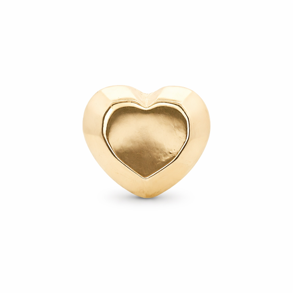 Piercing de Corazón Facetado en Oro Amarillo 14K