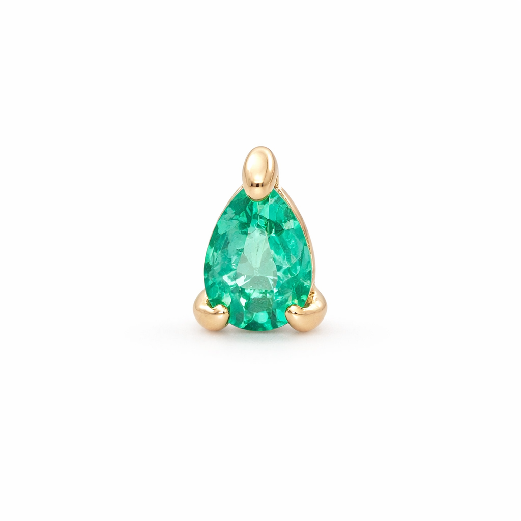 14KY PIERCING ESMERALDA GOTA 3 X 4 MM