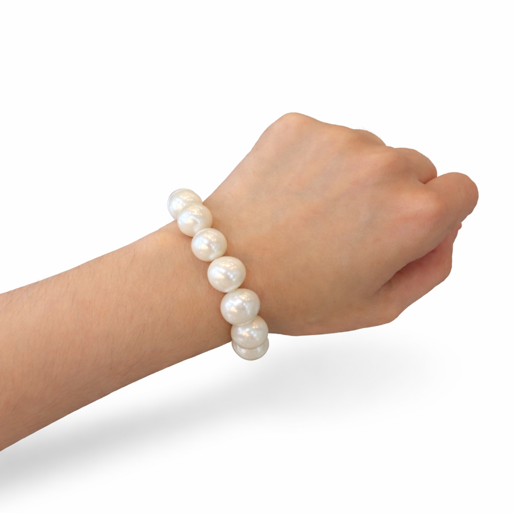 Pulsera de Perlas Blancas 12mm
