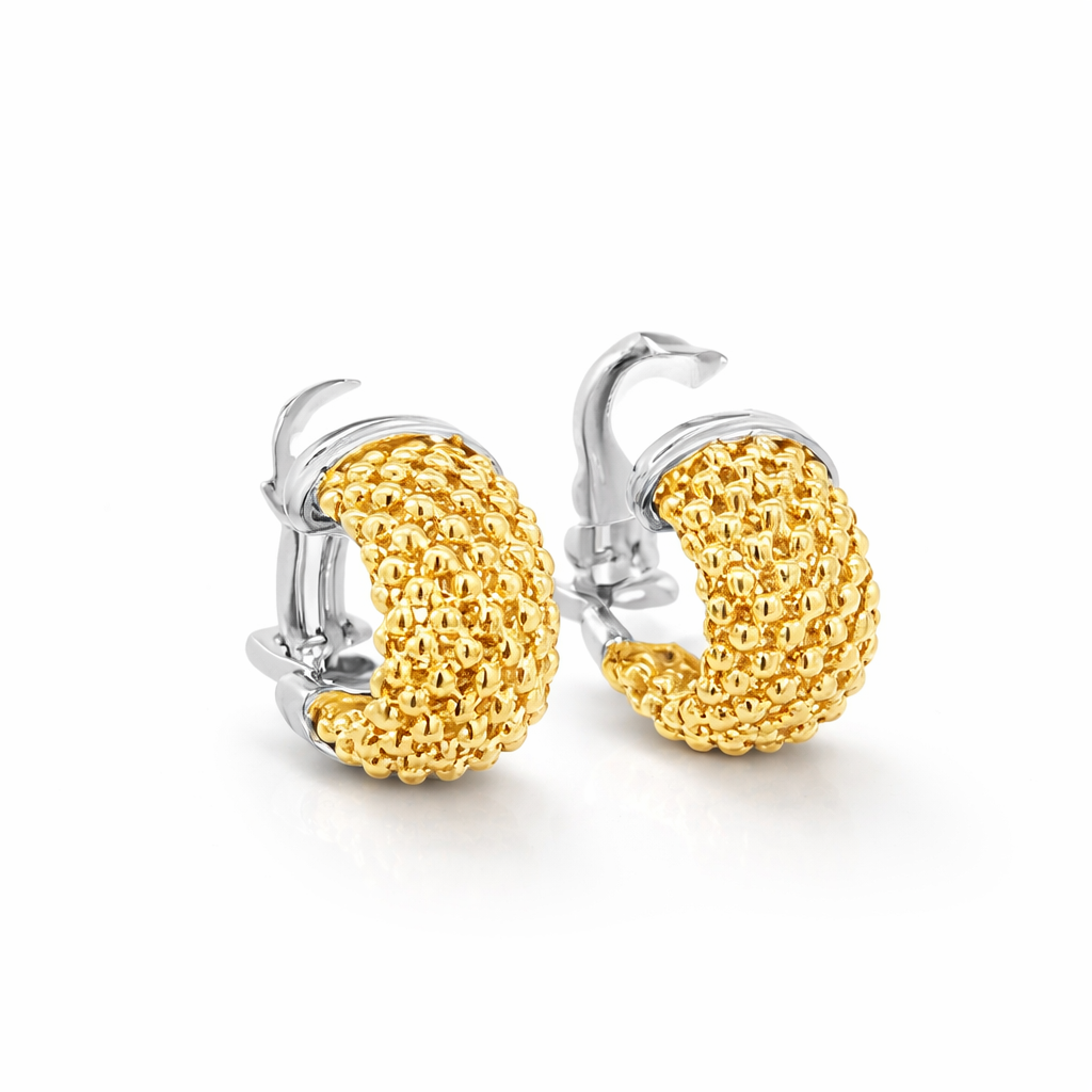 14 KYW HALF HOOPS MESH EARRINGS