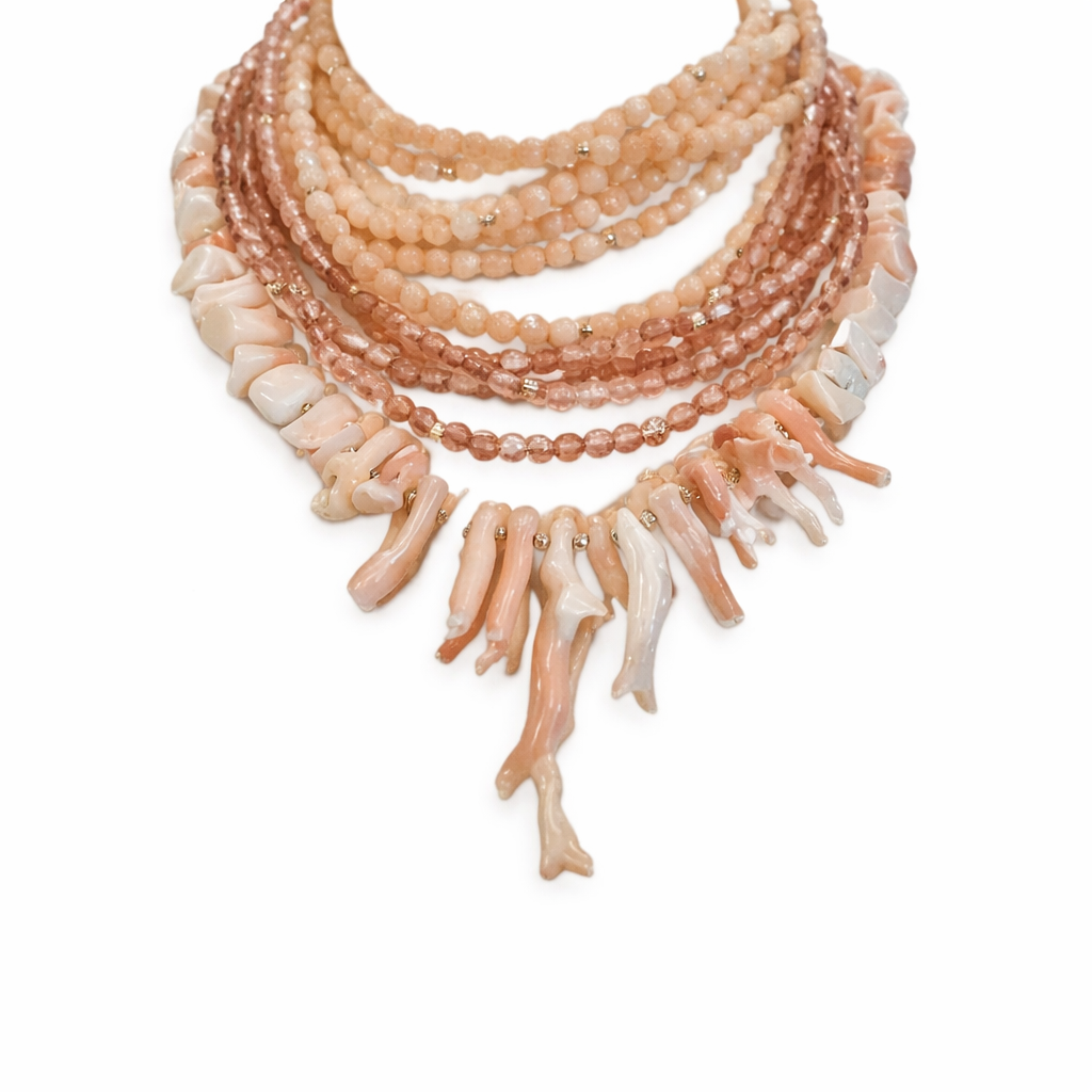 925YG CALLO ROSA GIADA NECKLACE