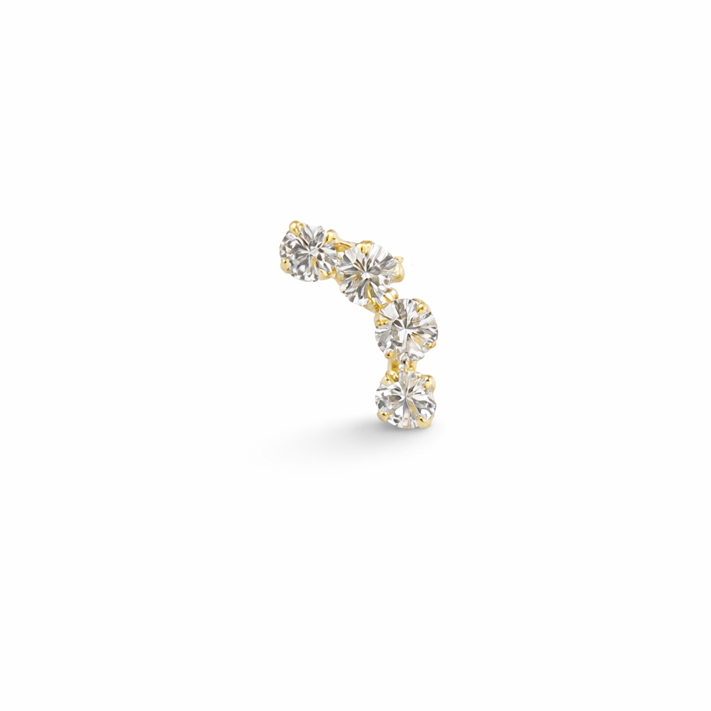 Piercing en Oro Amarillo 14K con Cristales