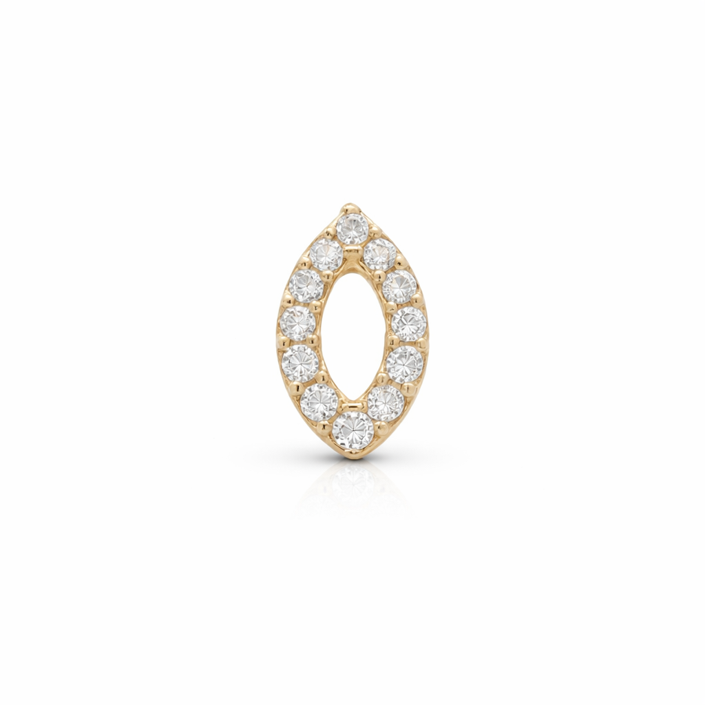 Piercing Pavé en Oro Amarillo de 14K