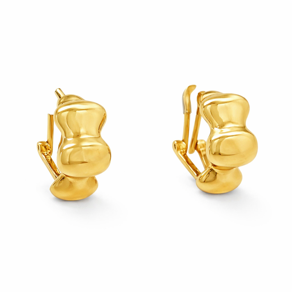 14KY CHUNKY IRREGULAR HOOPS EARRINGS