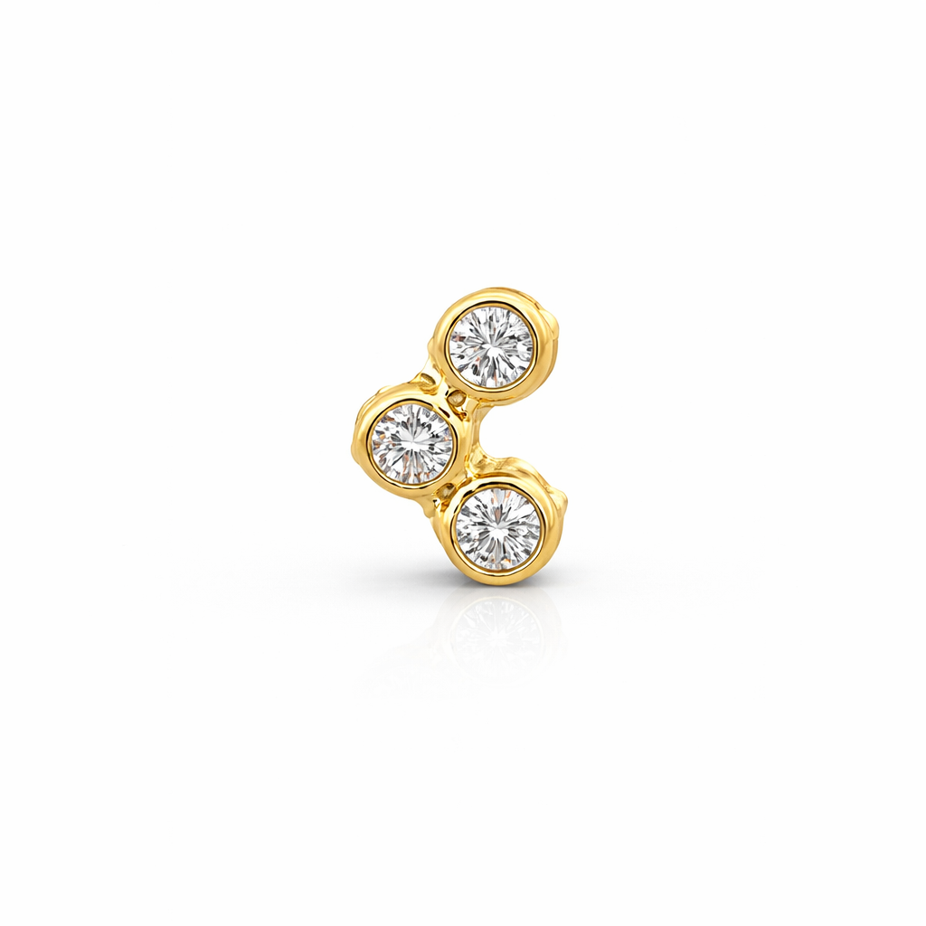 Piercing en Oro Amarillo 14K con Cristales