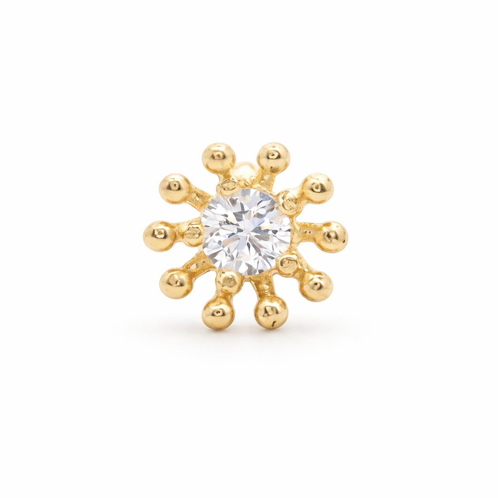 Piercing Dandelion en Oro Amarillo 14K