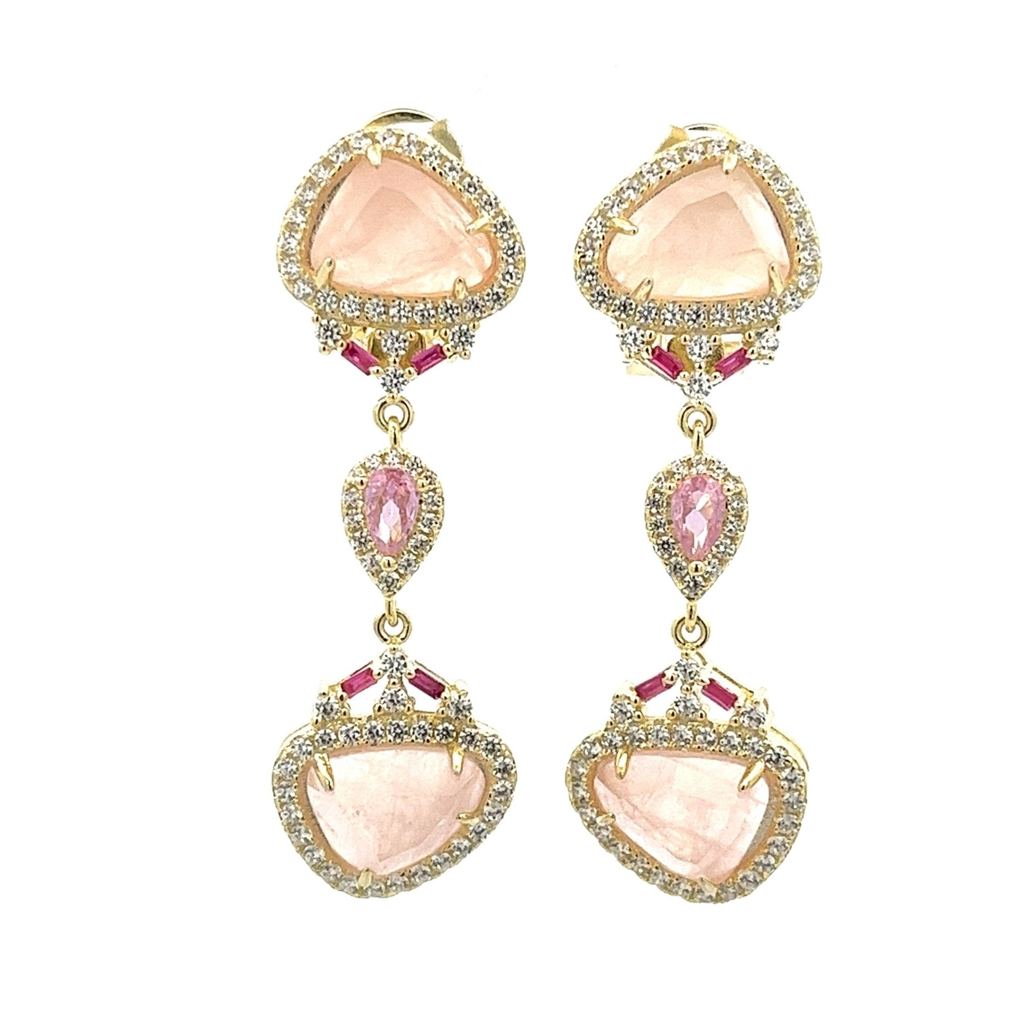 925 SS DANGLE NATU CLR EAR - C'SANTOS