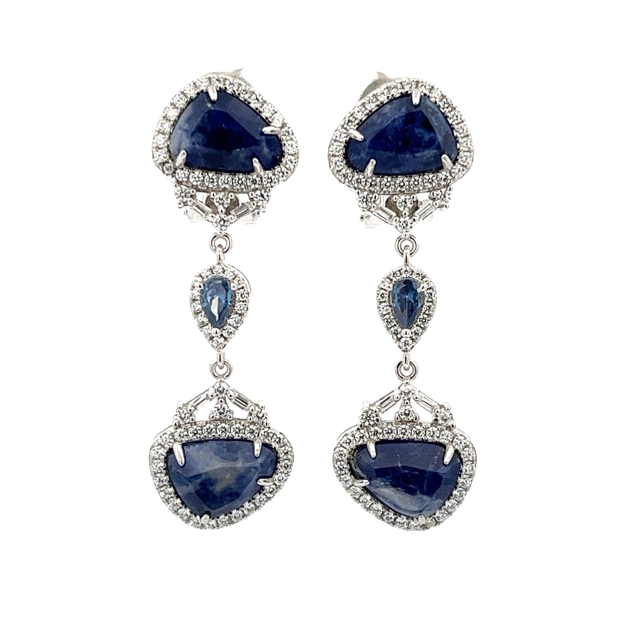 925 SS DANGLE NATU CLR EAR - C'SANTOS