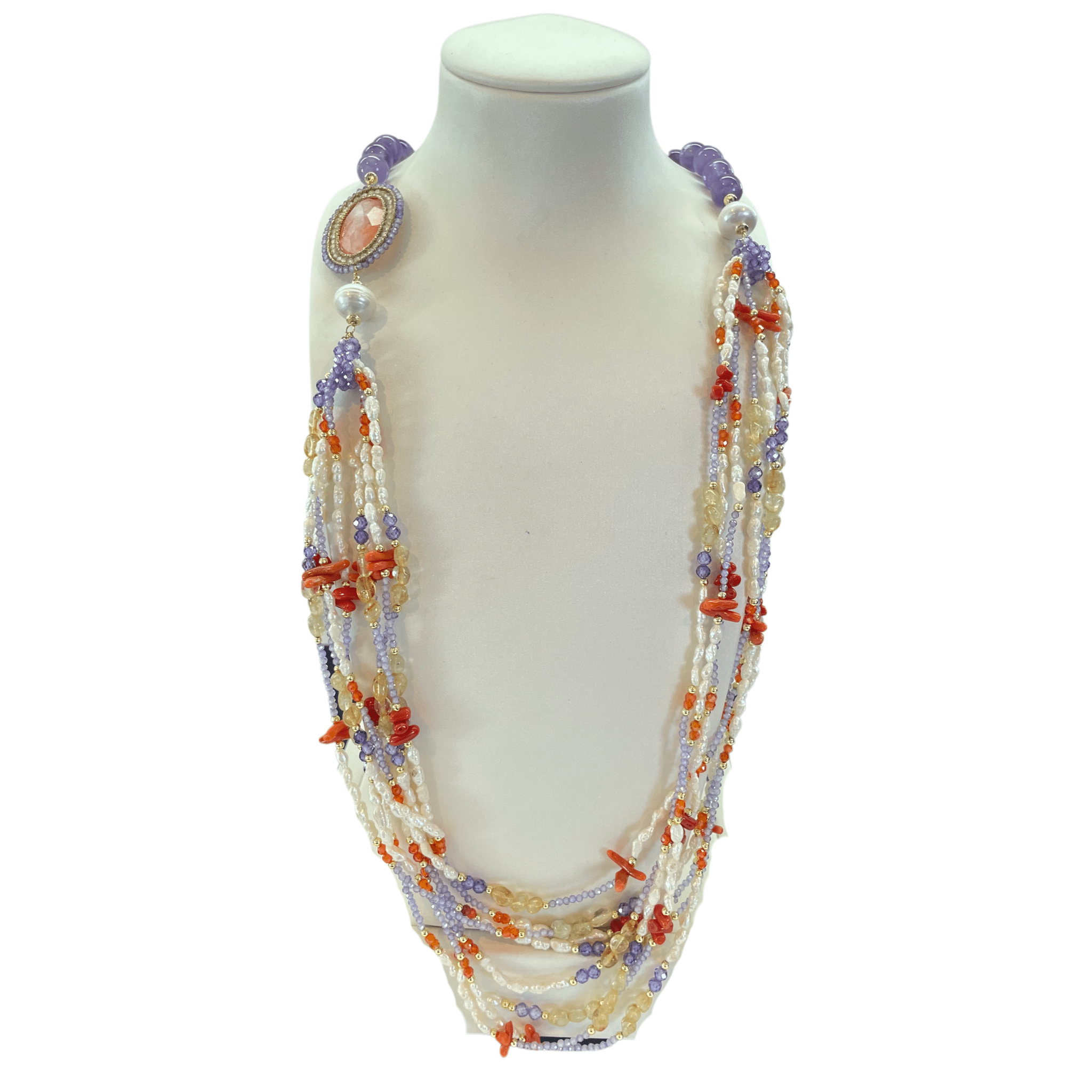 925GG CALLO PERLA ZIRC NECKLACE - C'SANTOS