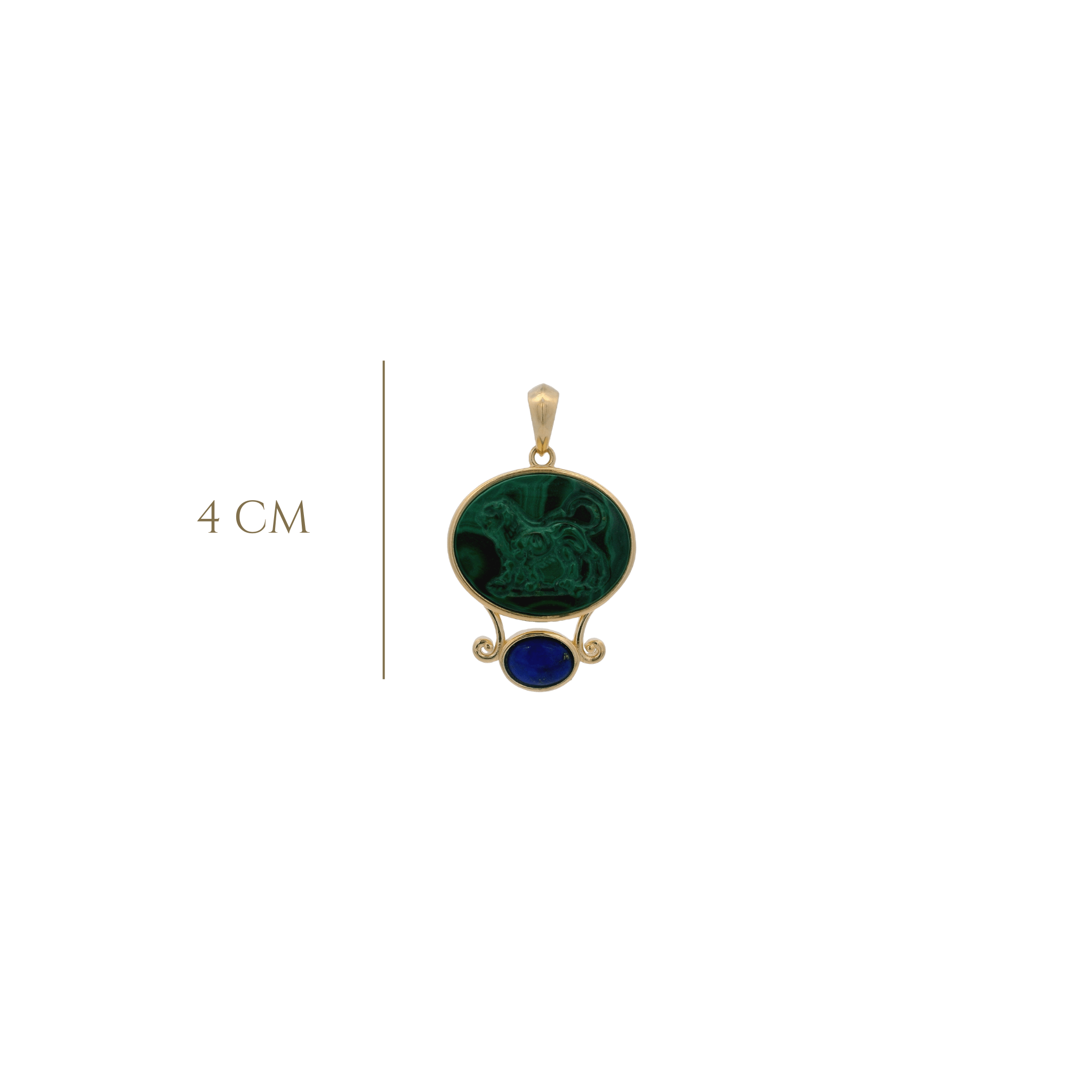 925GG CHIMERA GREEN AND LAPIS LAZULI PENDANT - C'SANTOS