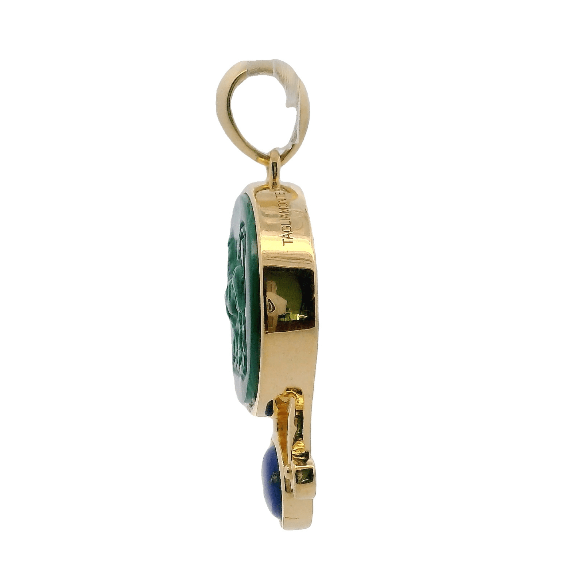 925GG CHIMERA GREEN AND LAPIS LAZULI PENDANT - C'SANTOS