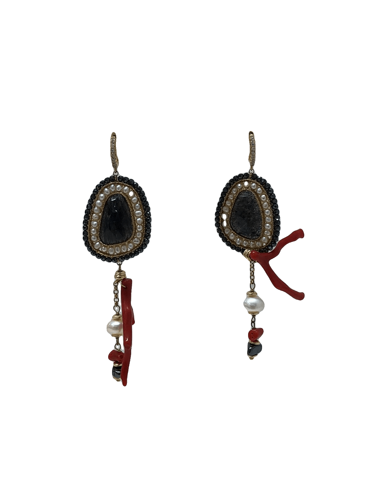 925GG FLAT CALLO E PERLE EARRINGS - C'SANTOS