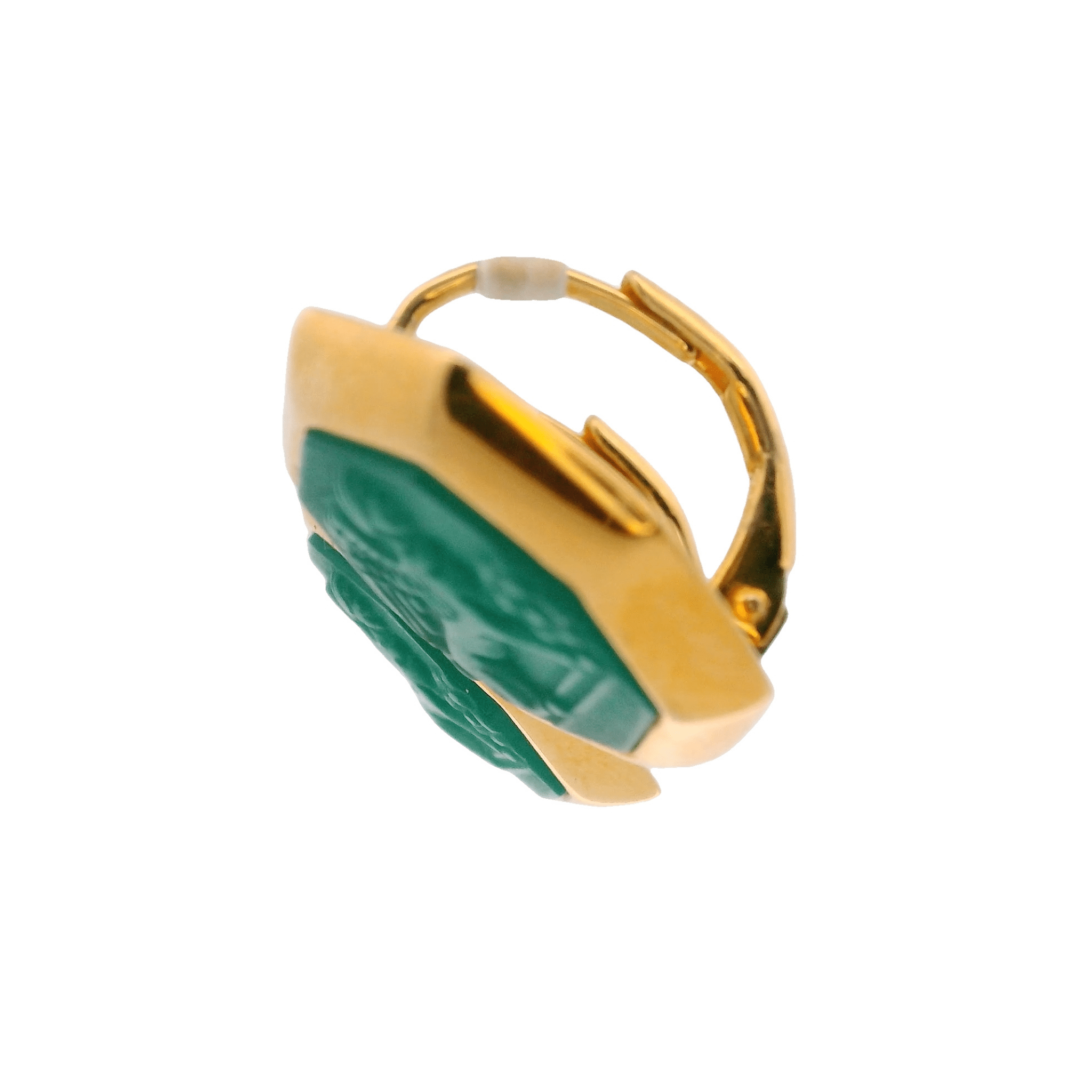 925GG OCTAGONAL CHIREMA GREEN MATTE STUD EARRINGS - C'SANTOS