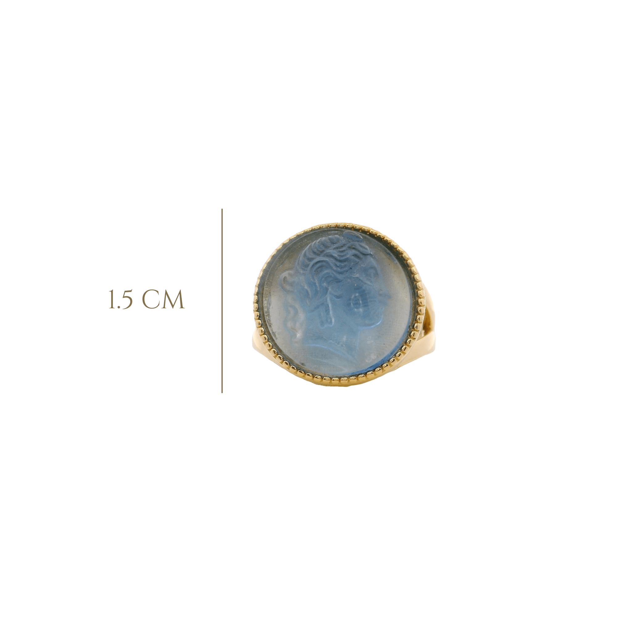 925GG WOMAN PROFILE SKY BLUE RING T7 T8 - C'SANTOS